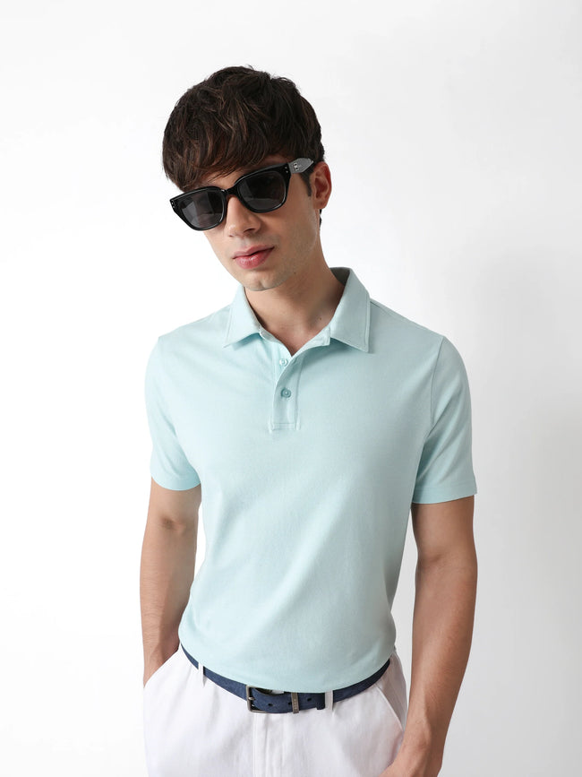 Men Blue Regular Fit Polo