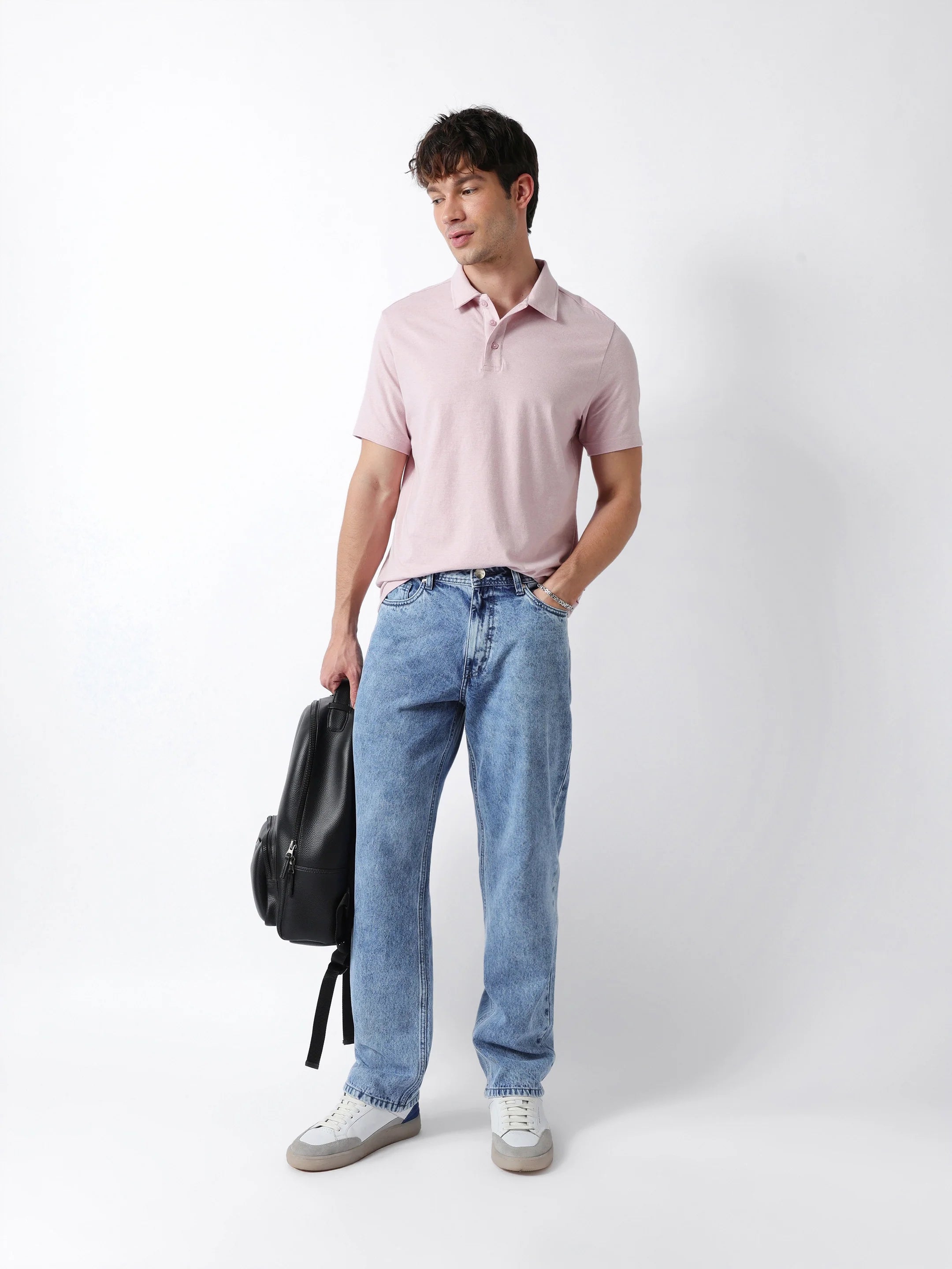 Men Pink Regular Fit Polo