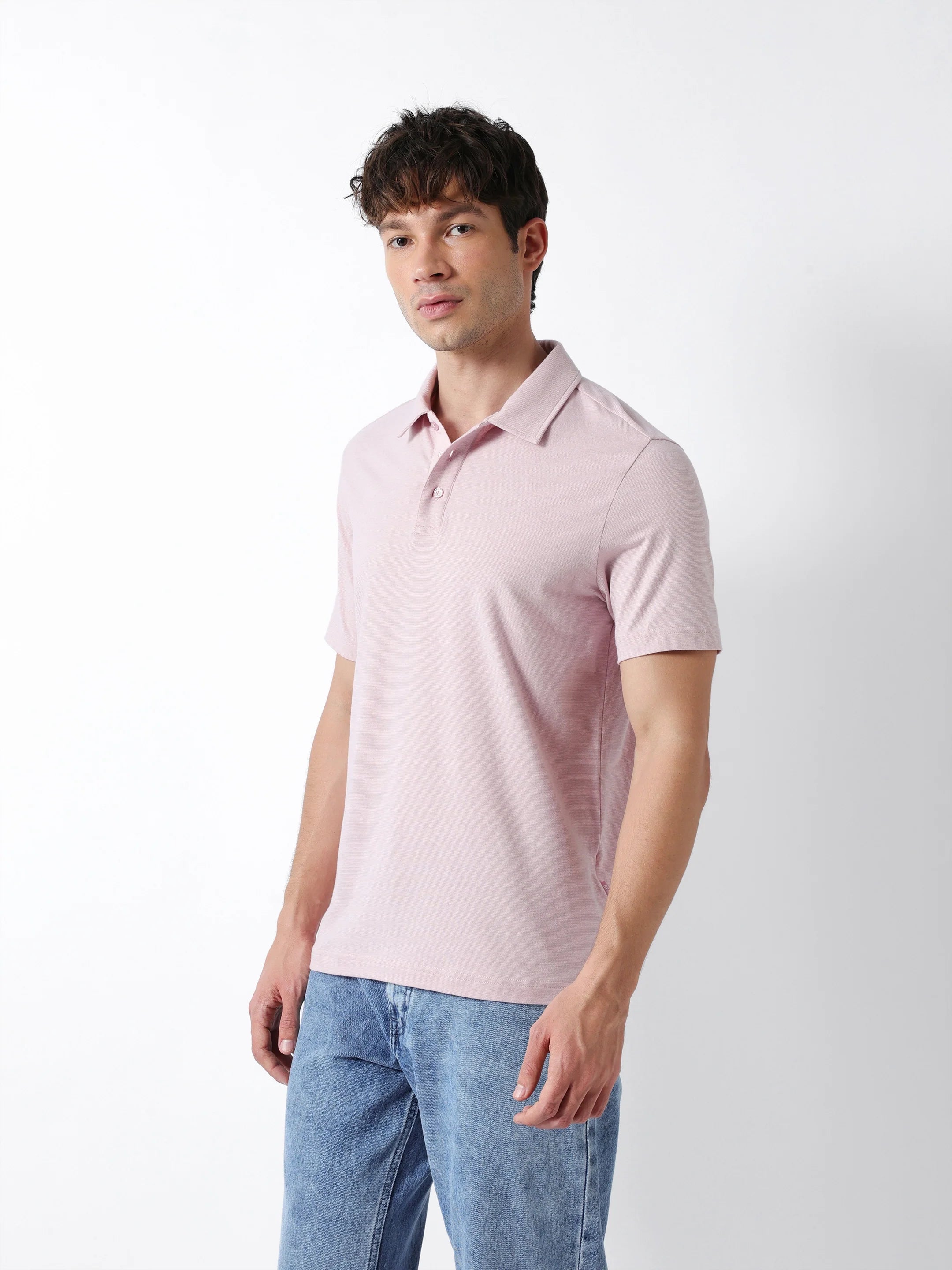 Men Pink Regular Fit Polo