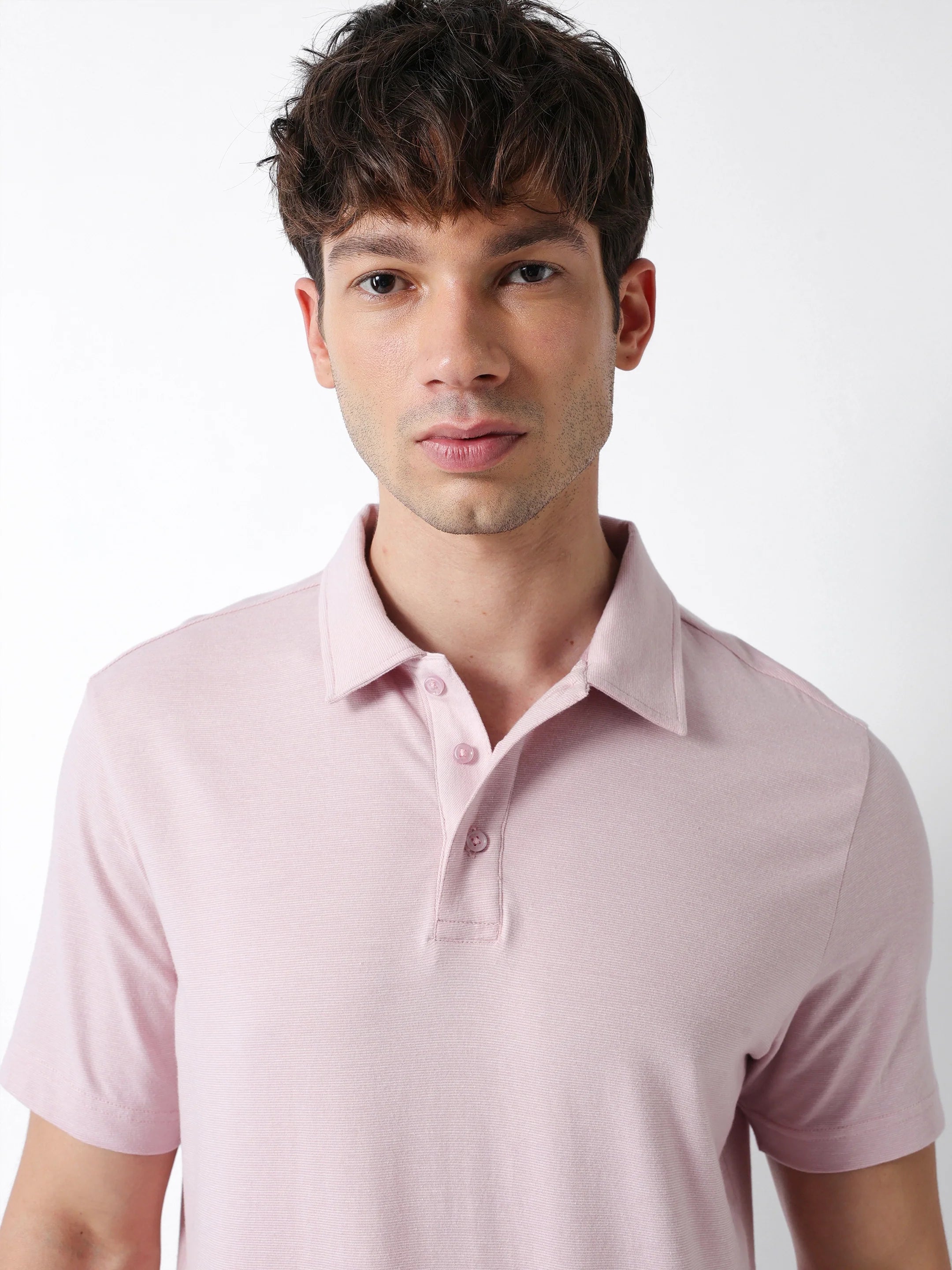 Men Pink Regular Fit Polo