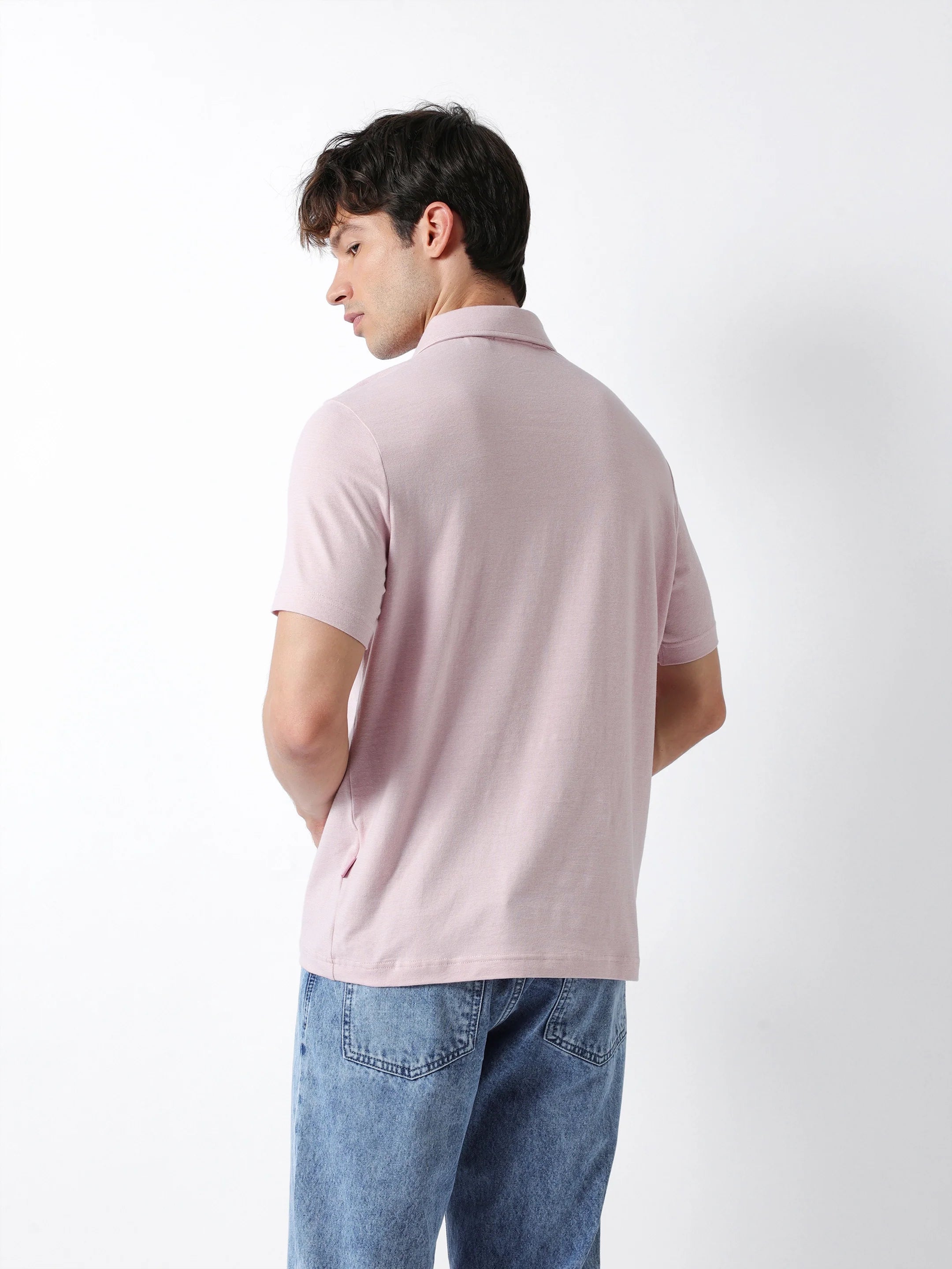 Men Pink Regular Fit Polo