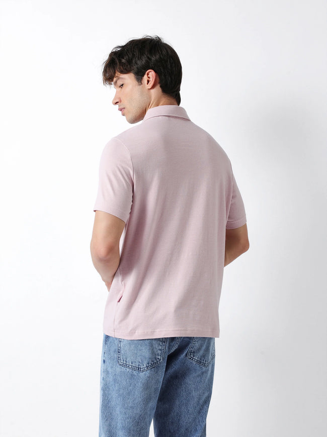 Men Pink Regular Fit Polo