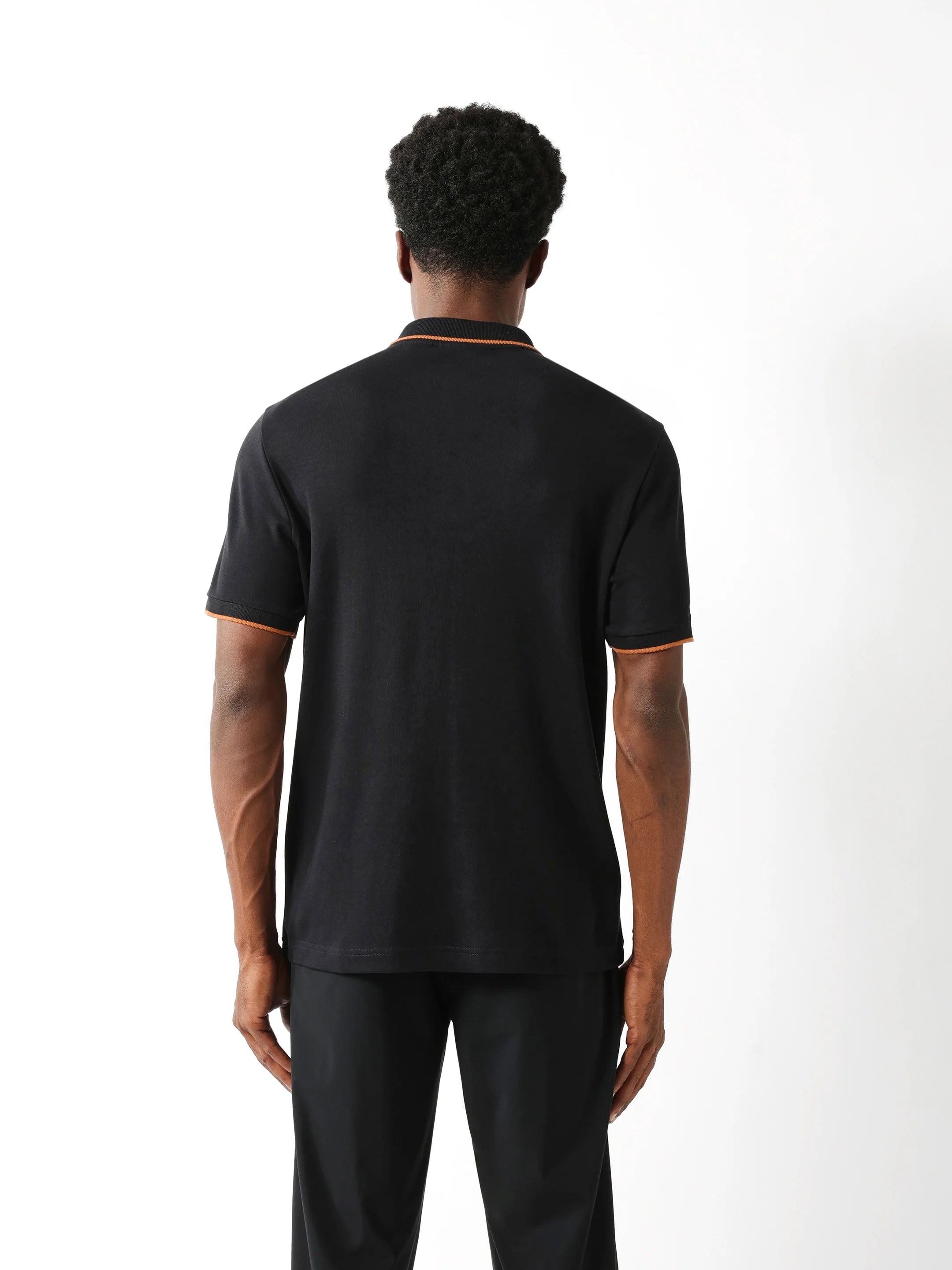 Men Black Solid Polo