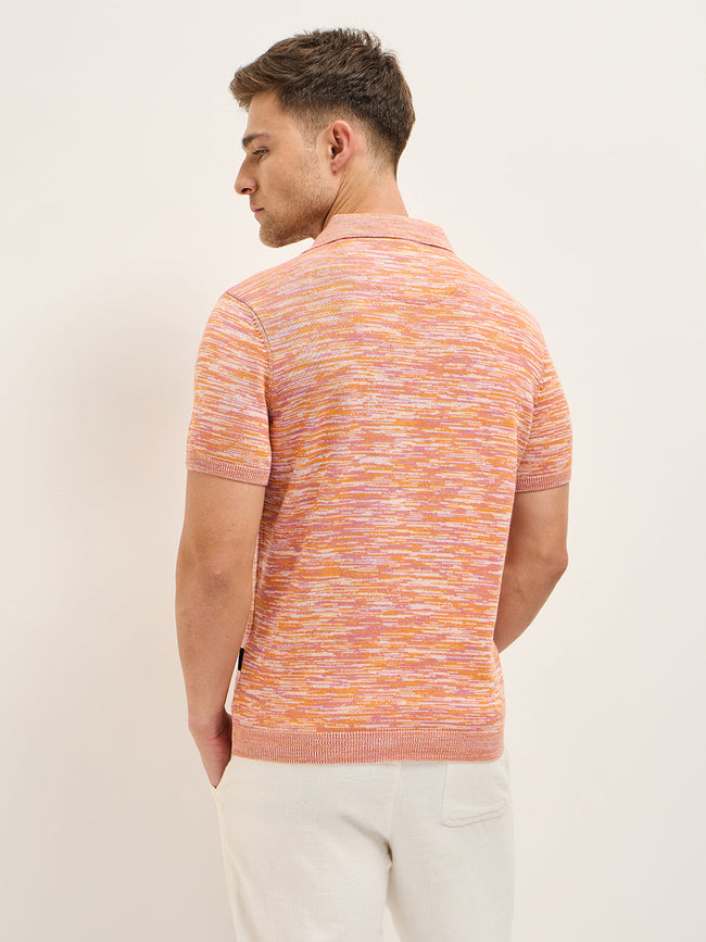 Men Multi-Color Marled texture Regular Fit Polo