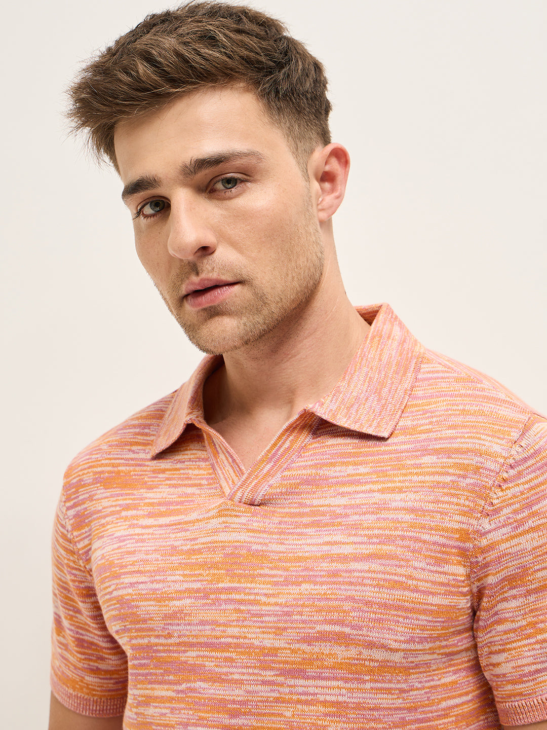 Men Multi-Color Marled texture Regular Fit Polo
