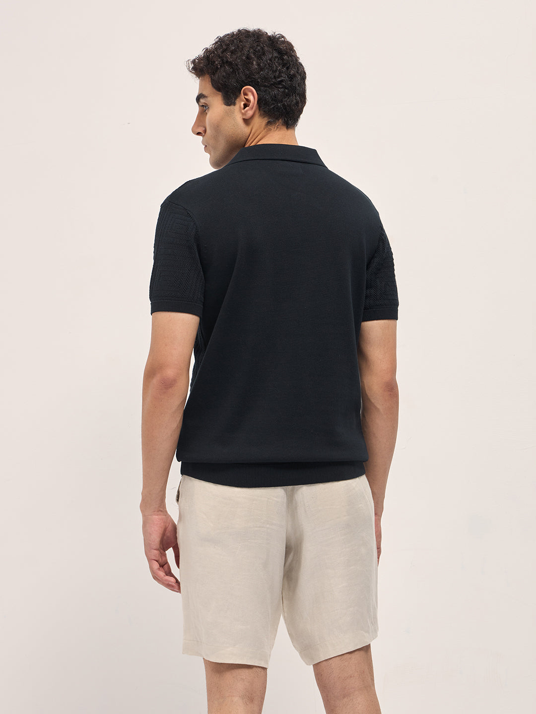 Men Black Slim Fit Polo