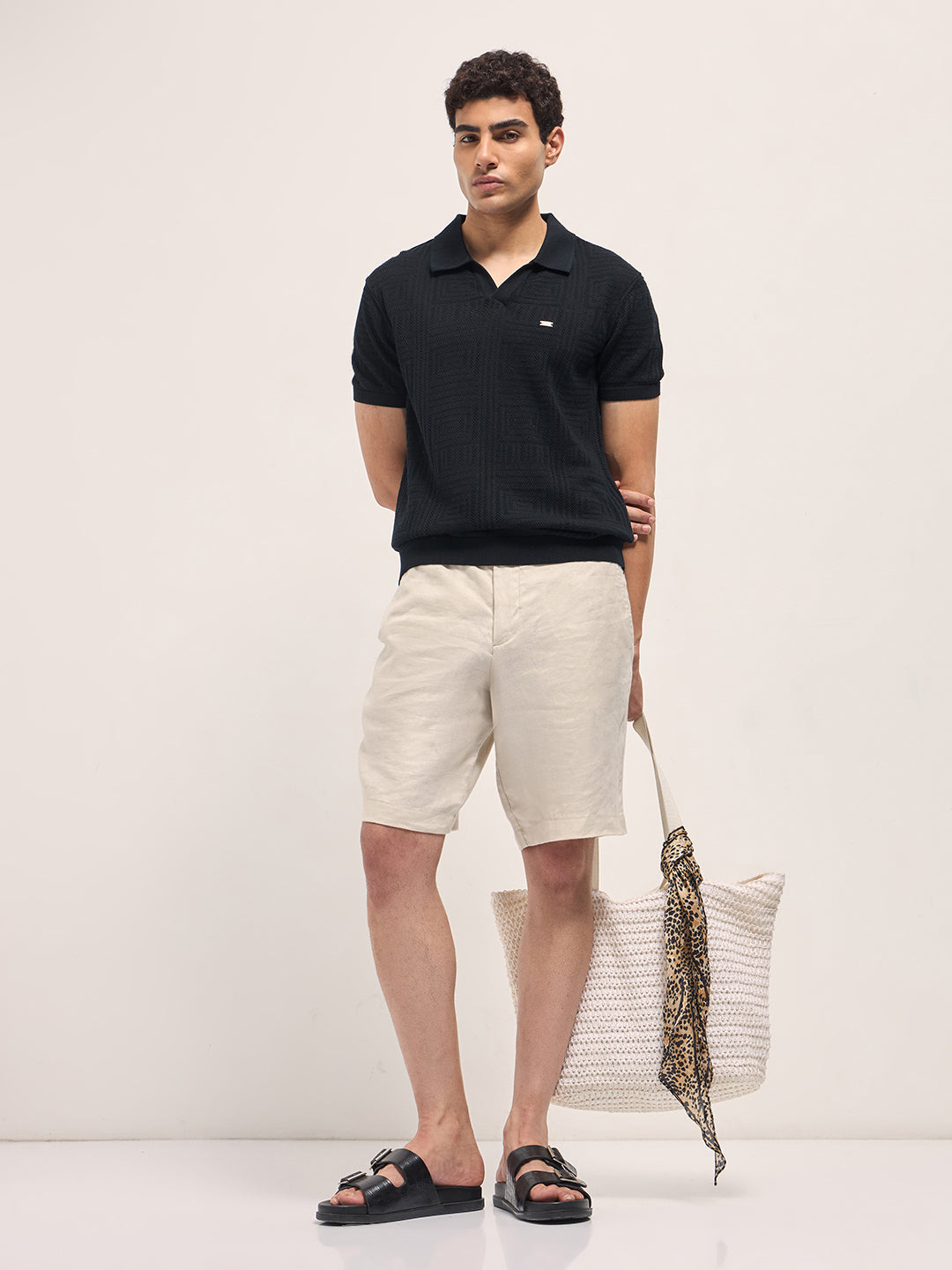 Men Black Slim Fit Polo