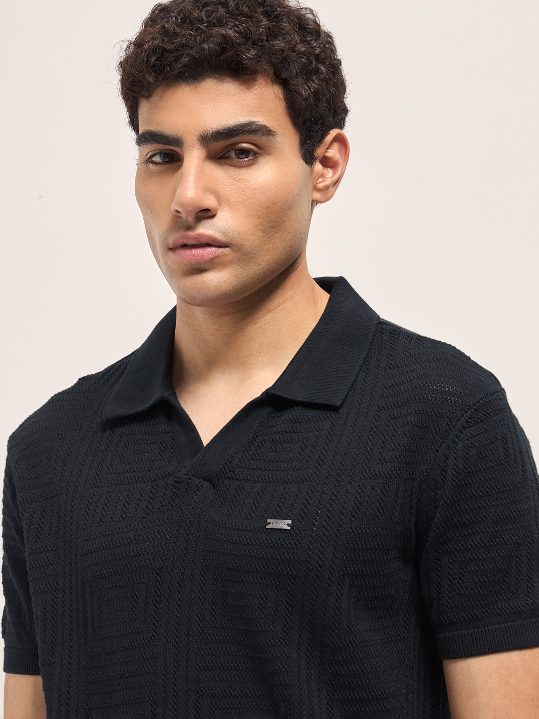 Men Black Slim Fit Polo
