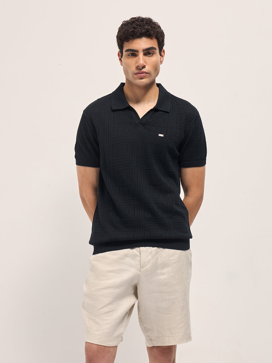 Men Black Slim Fit Polo