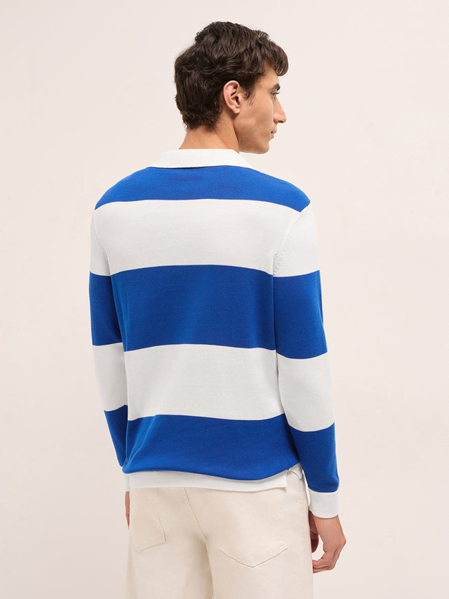 Men Cotton Striped Polo T-Shirt