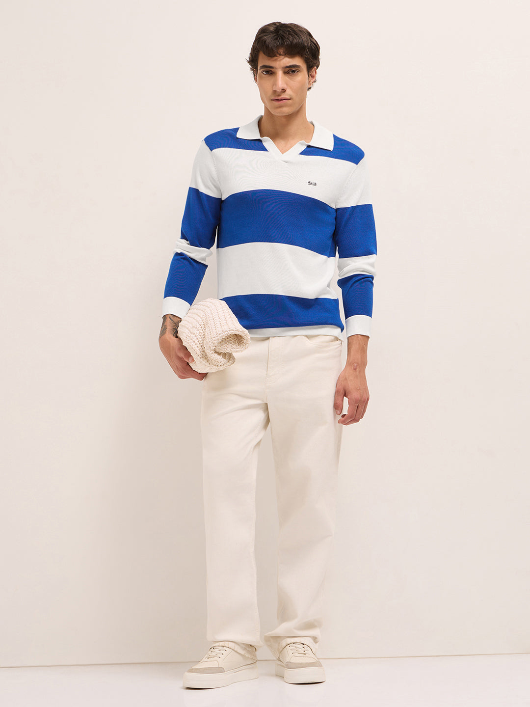 Men Cotton Striped Polo T-Shirt