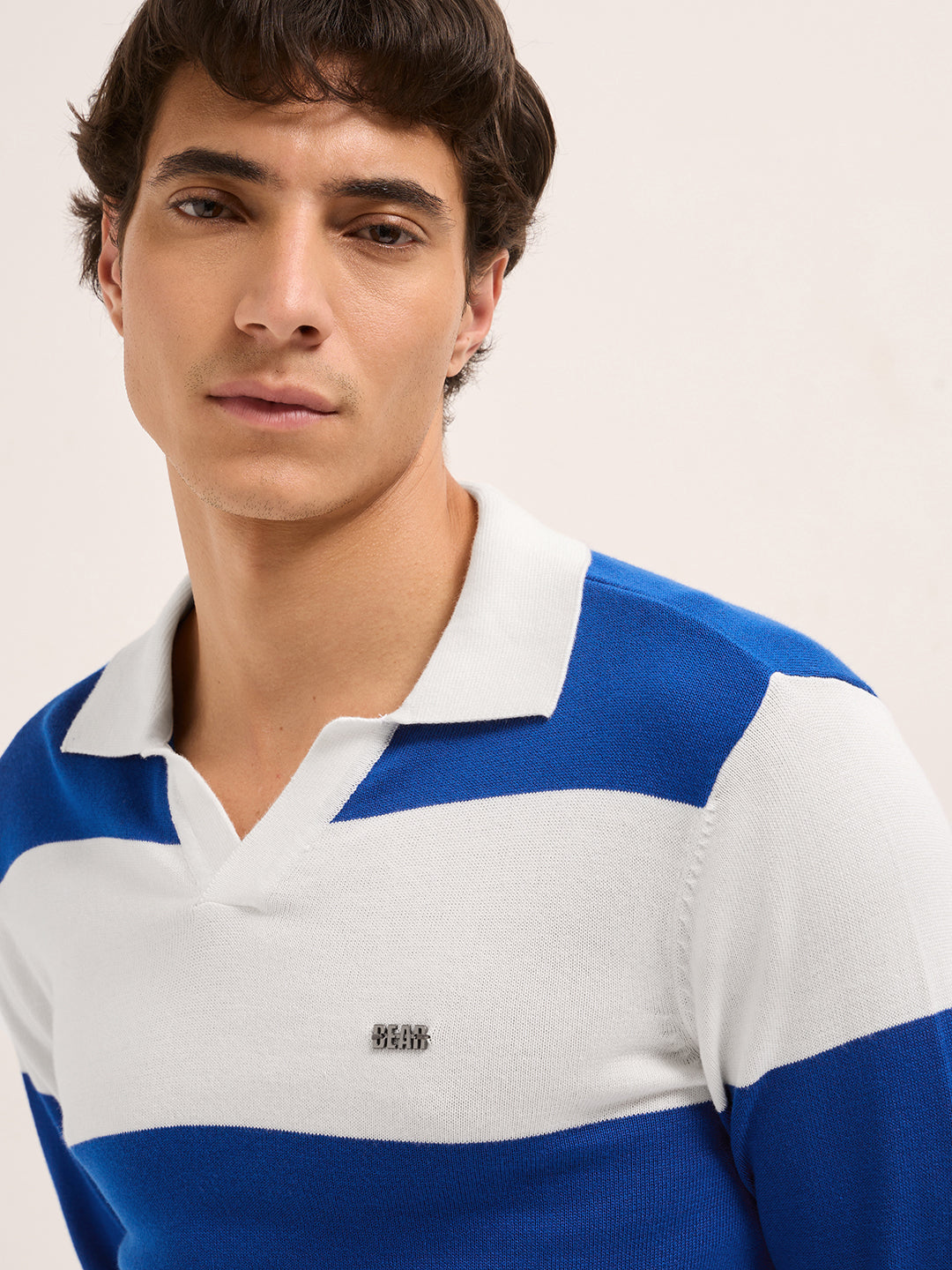 Men Cotton Striped Polo T-Shirt