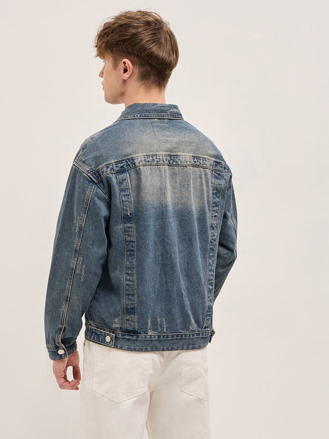 Men Classic Light Blue Denim Jacket