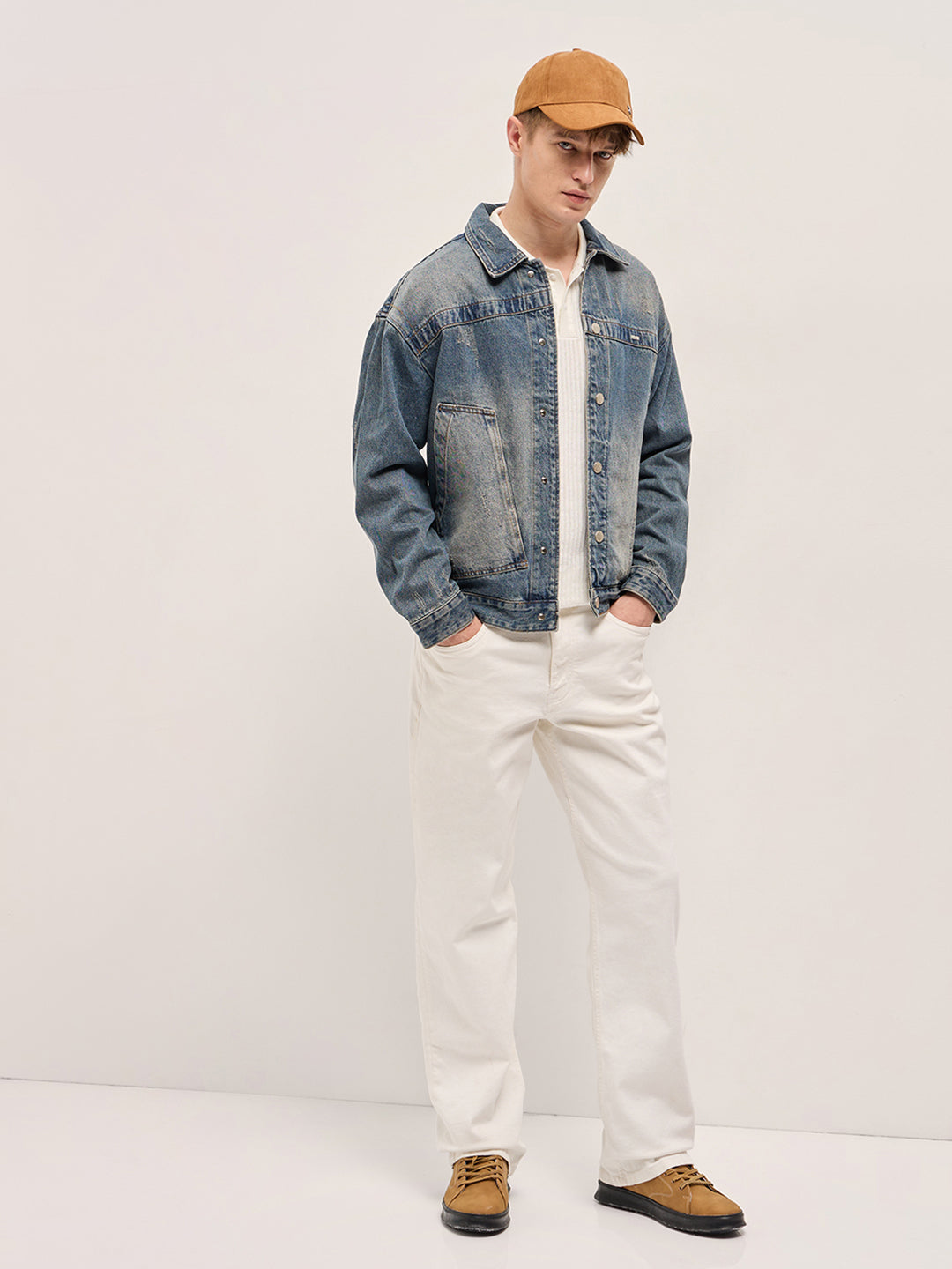 Men Classic Light Blue Denim Jacket