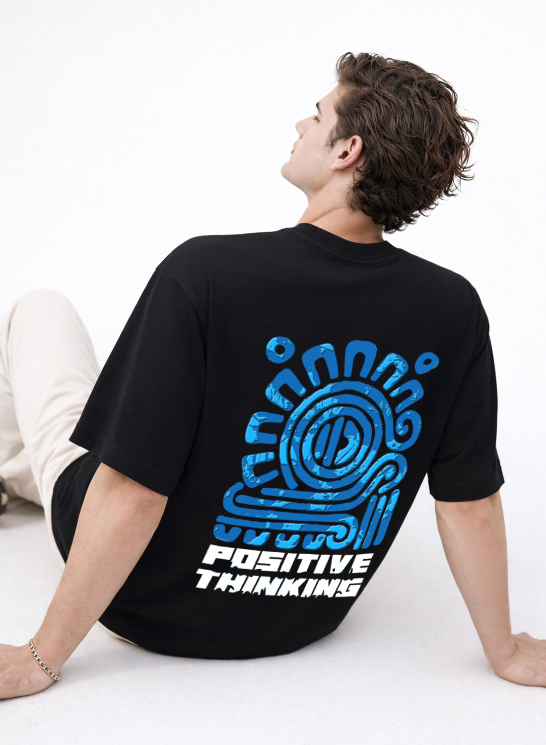 Men Oversize Fit Back Printed T-Shirt