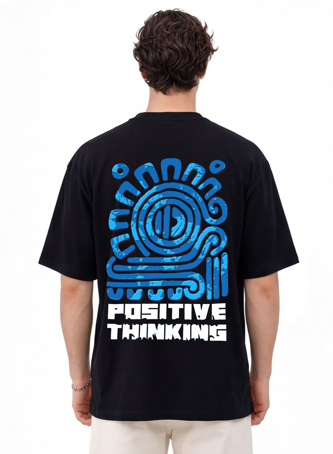 Men Oversize Fit Back Printed T-Shirt