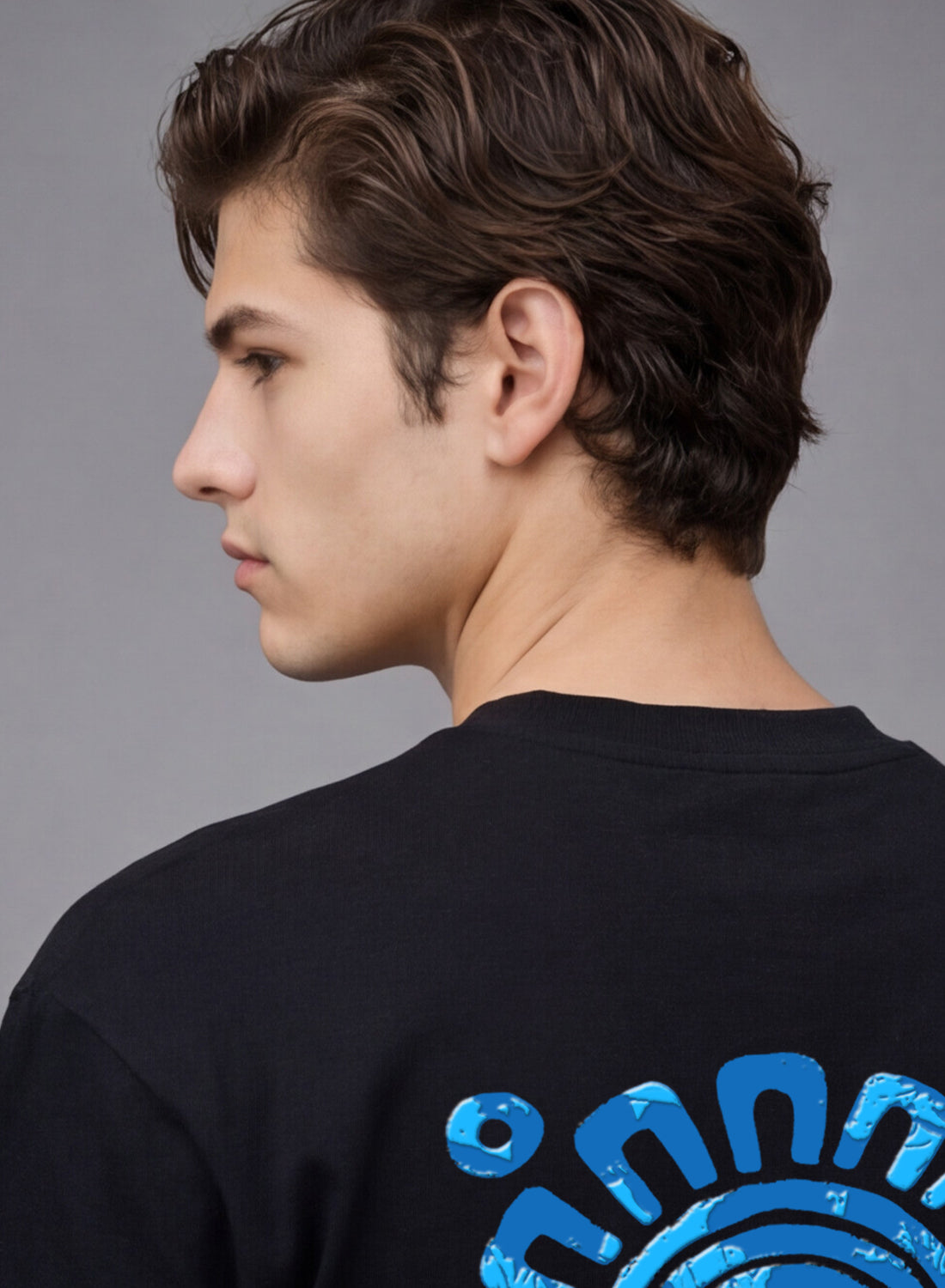 Men Oversize Fit Back Printed T-Shirt