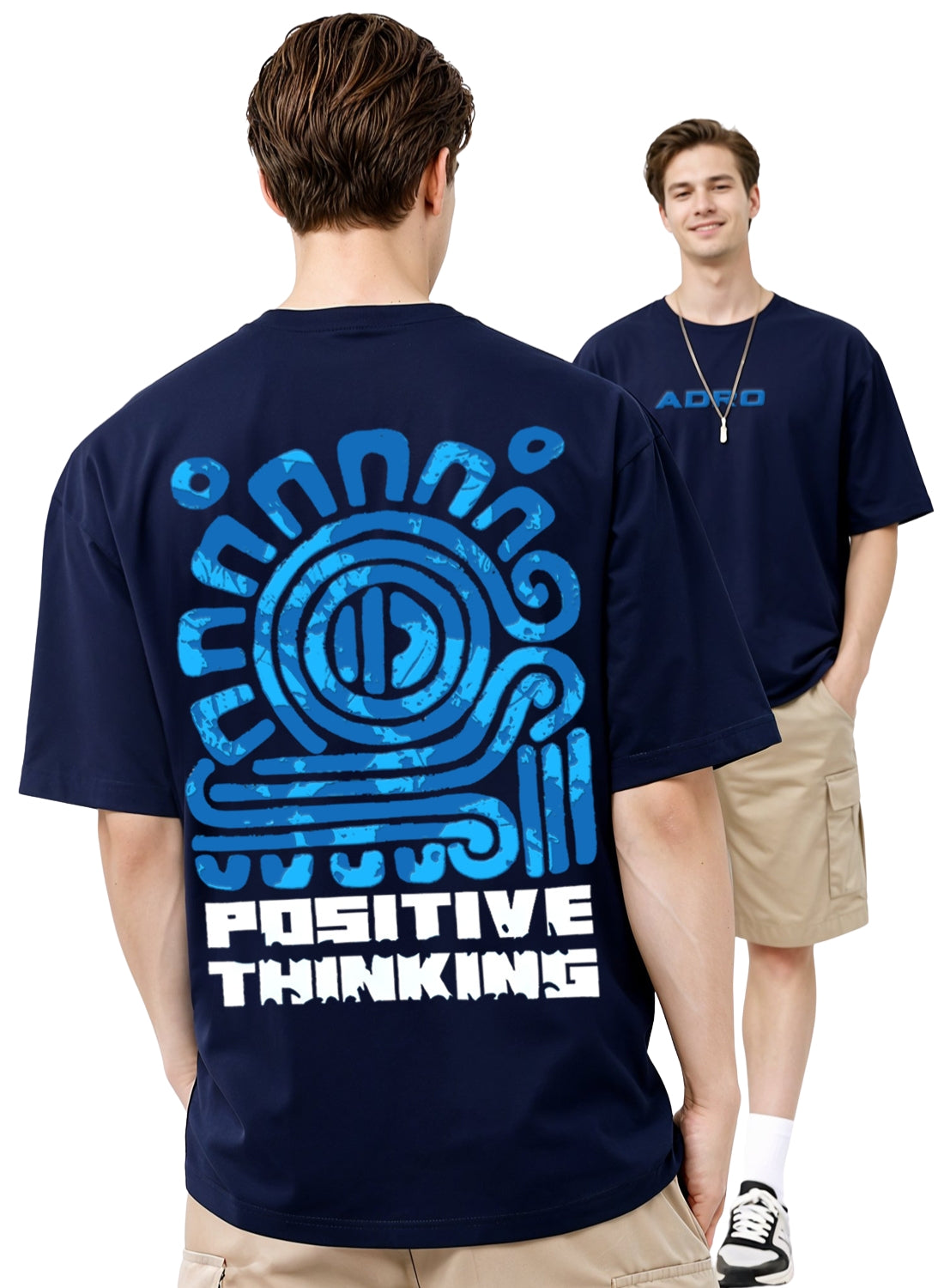 Men Oversize Fit Back Printed T-Shirt
