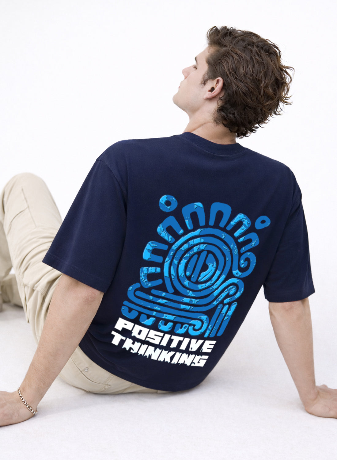 Men Oversize Fit Back Printed T-Shirt