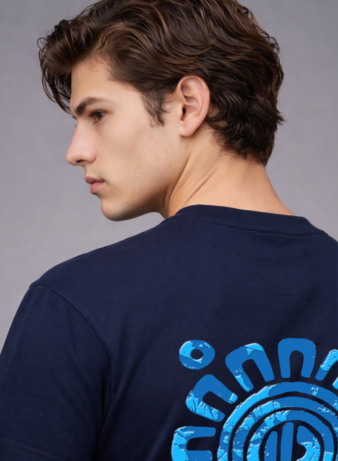 Men Oversize Fit Back Printed T-Shirt