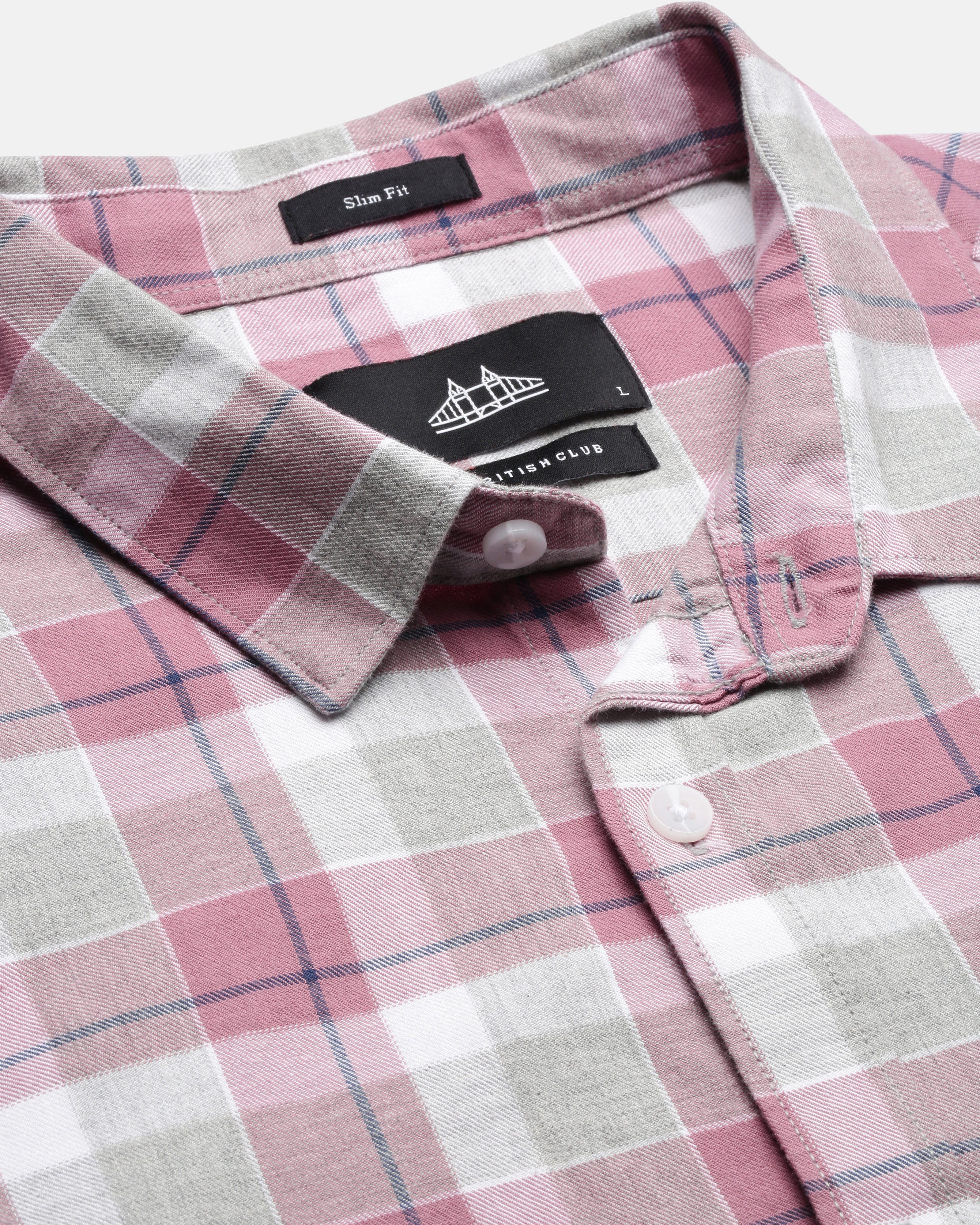 Men Mauve Cotton Slim Shirt