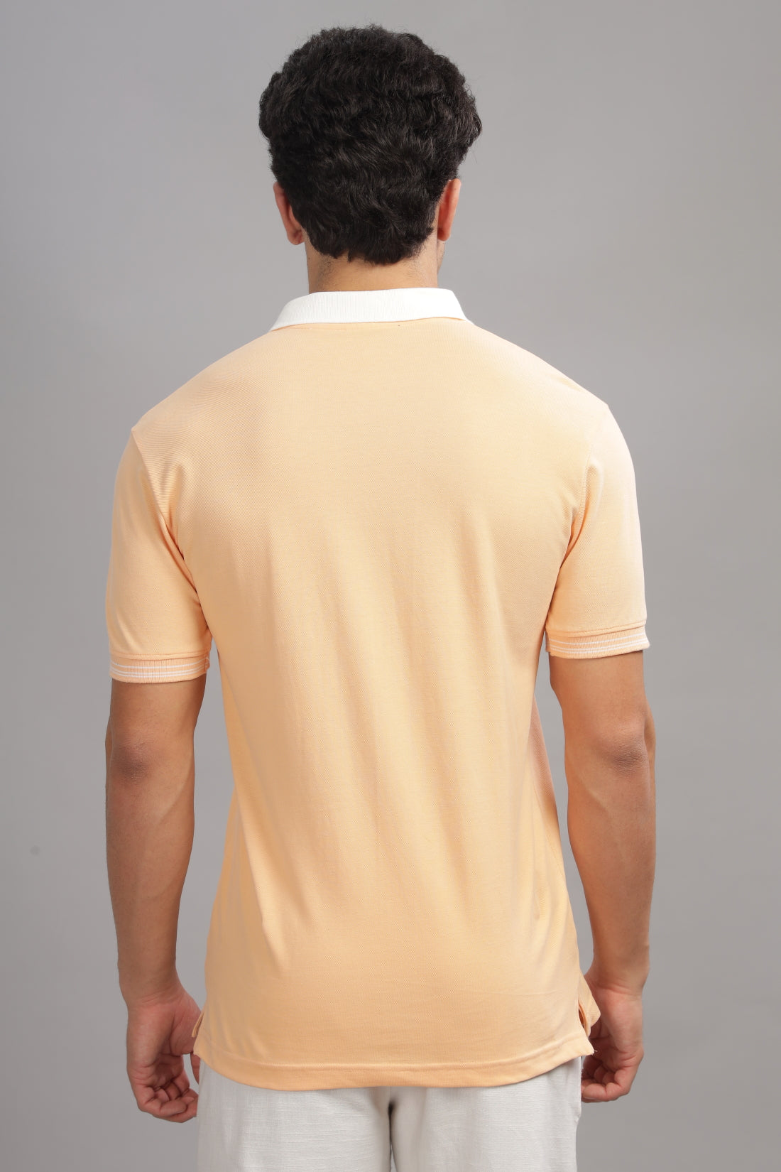 Men Peach Fuzz Regular Fit Polo T-Shirt