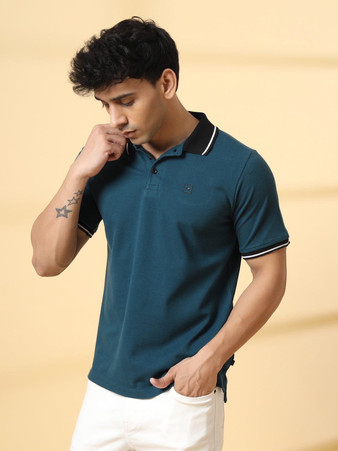 Men Teal Urban Classic Polo T-Shirt