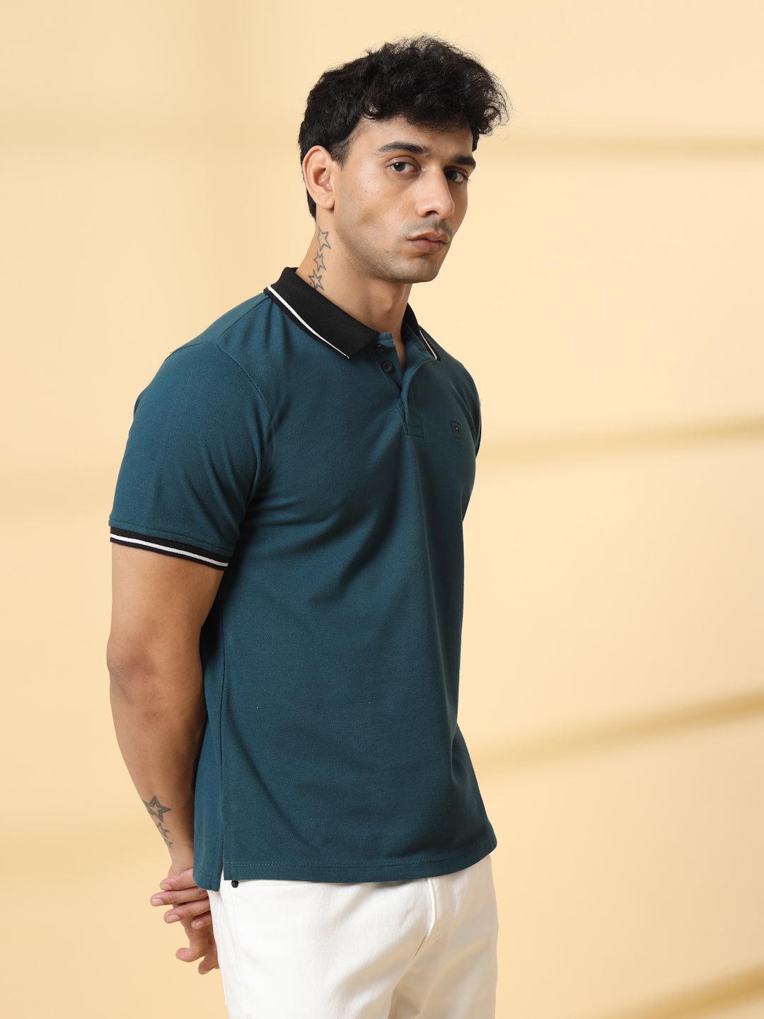 Men Teal Urban Classic Polo T-Shirt
