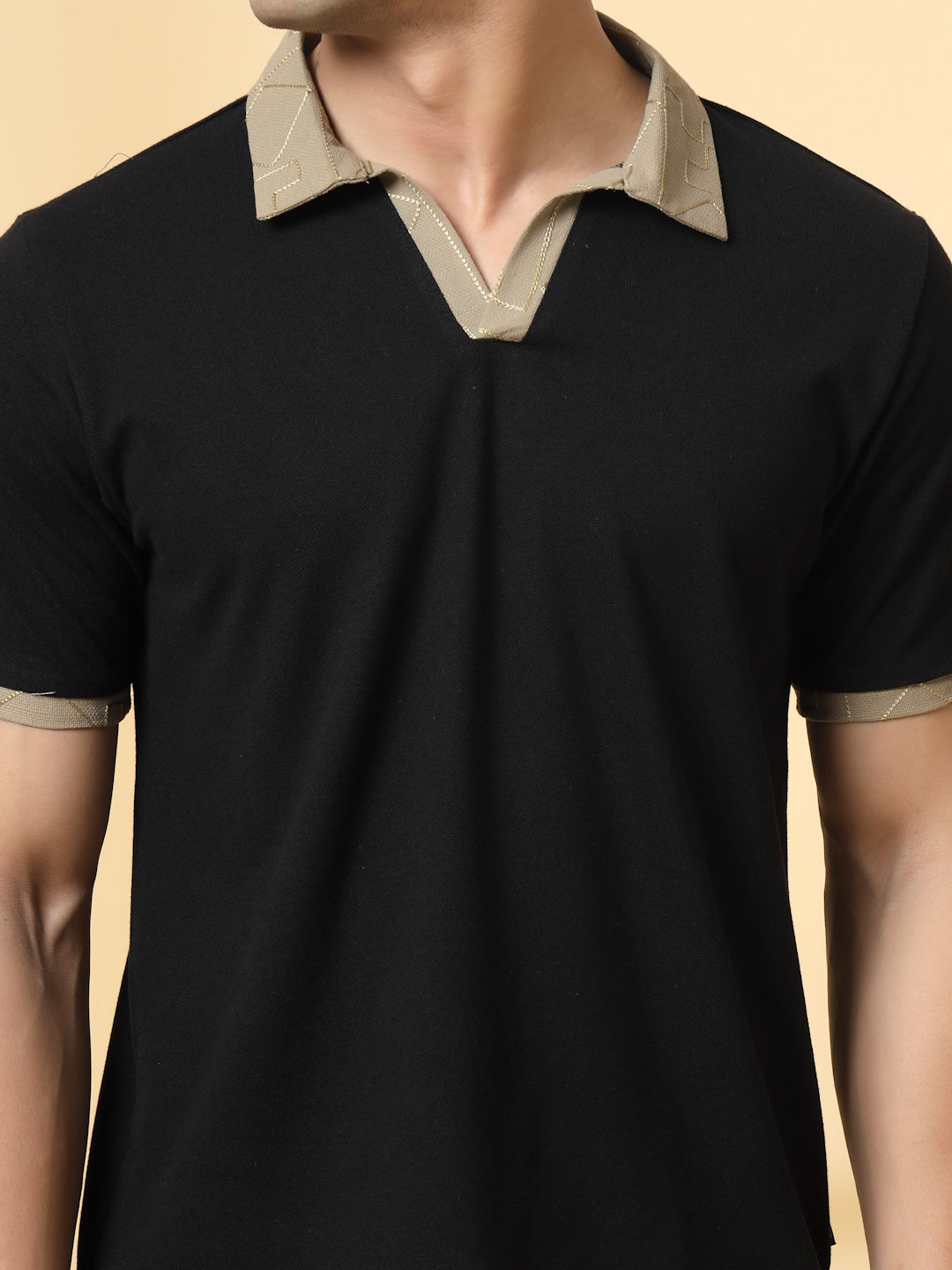 Men Black Polo T-shirt