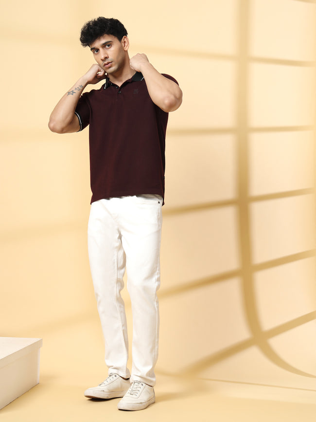 Men Wine Urban Classic Polo T-Shirt