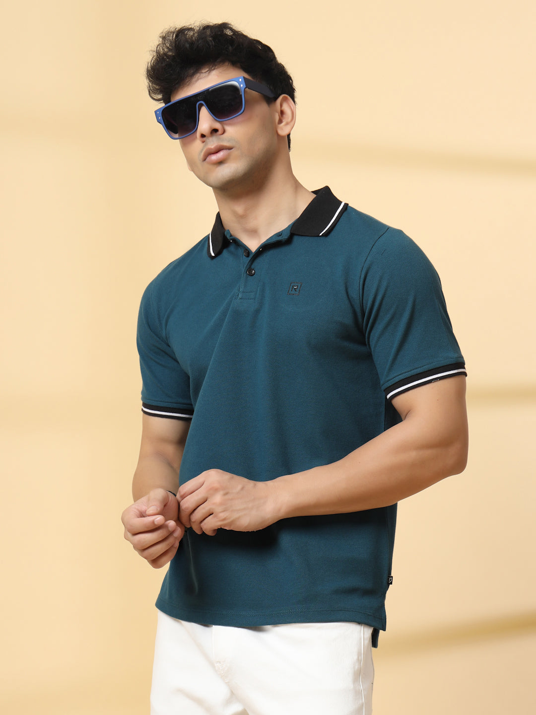 Men Teal Urban Classic Polo T-Shirt