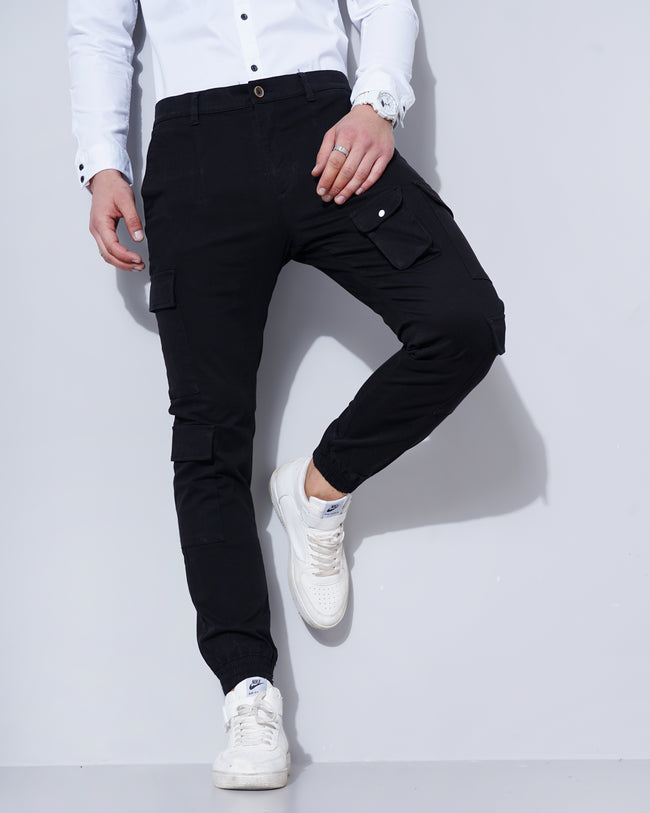 Men Black Cargo Pants