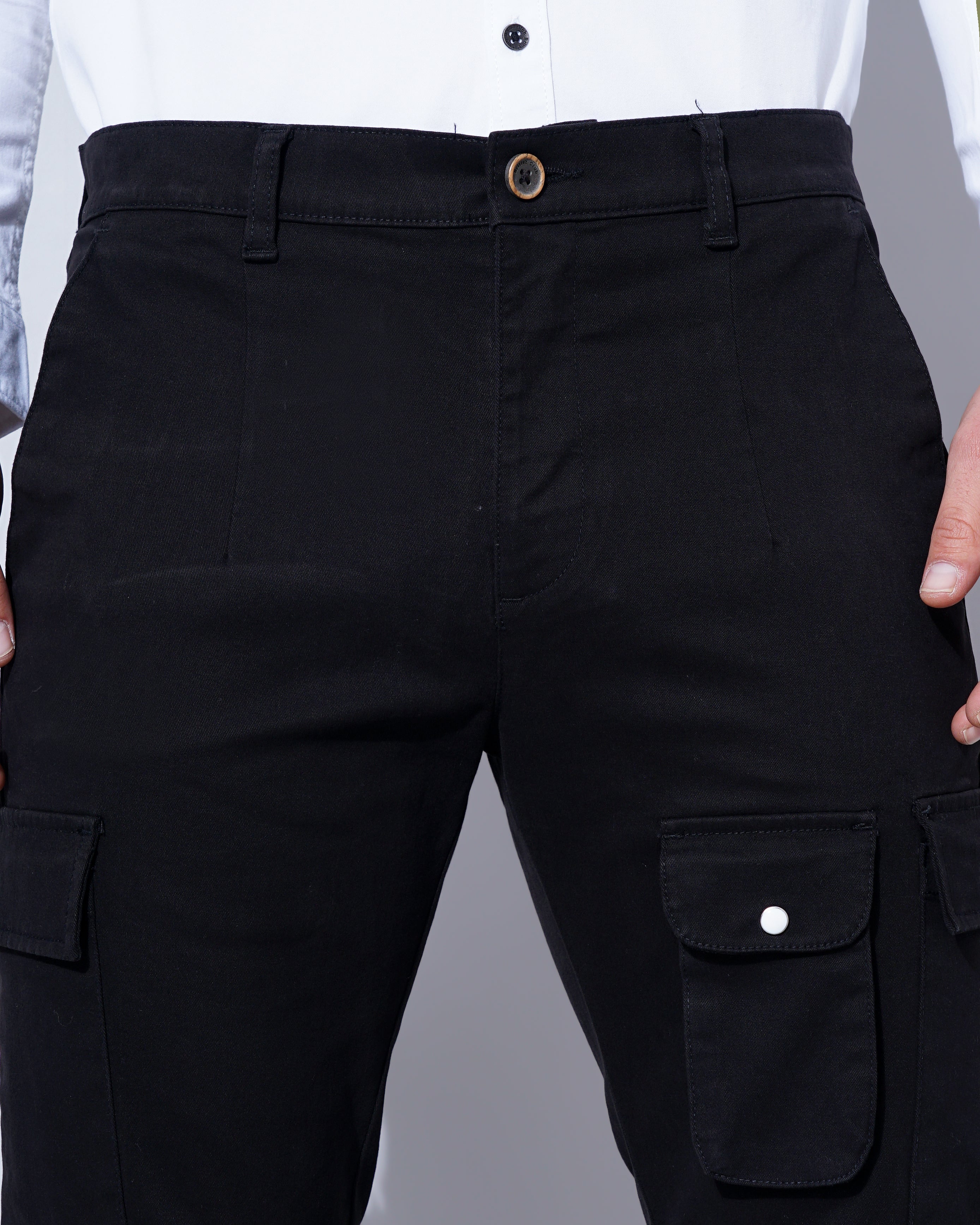Men Black Cargo Pants