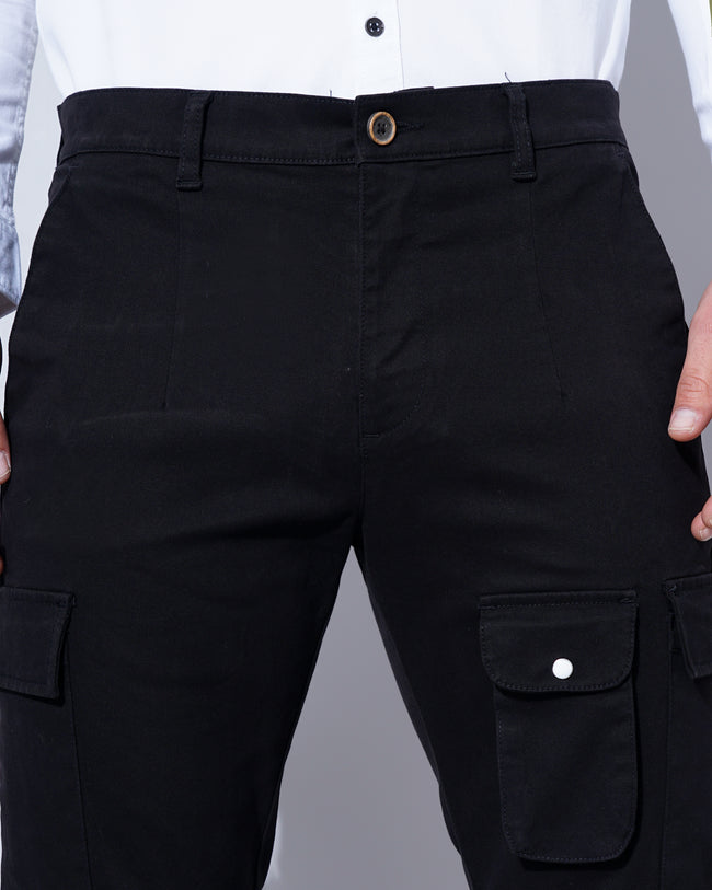 Men Black Cargo Pants