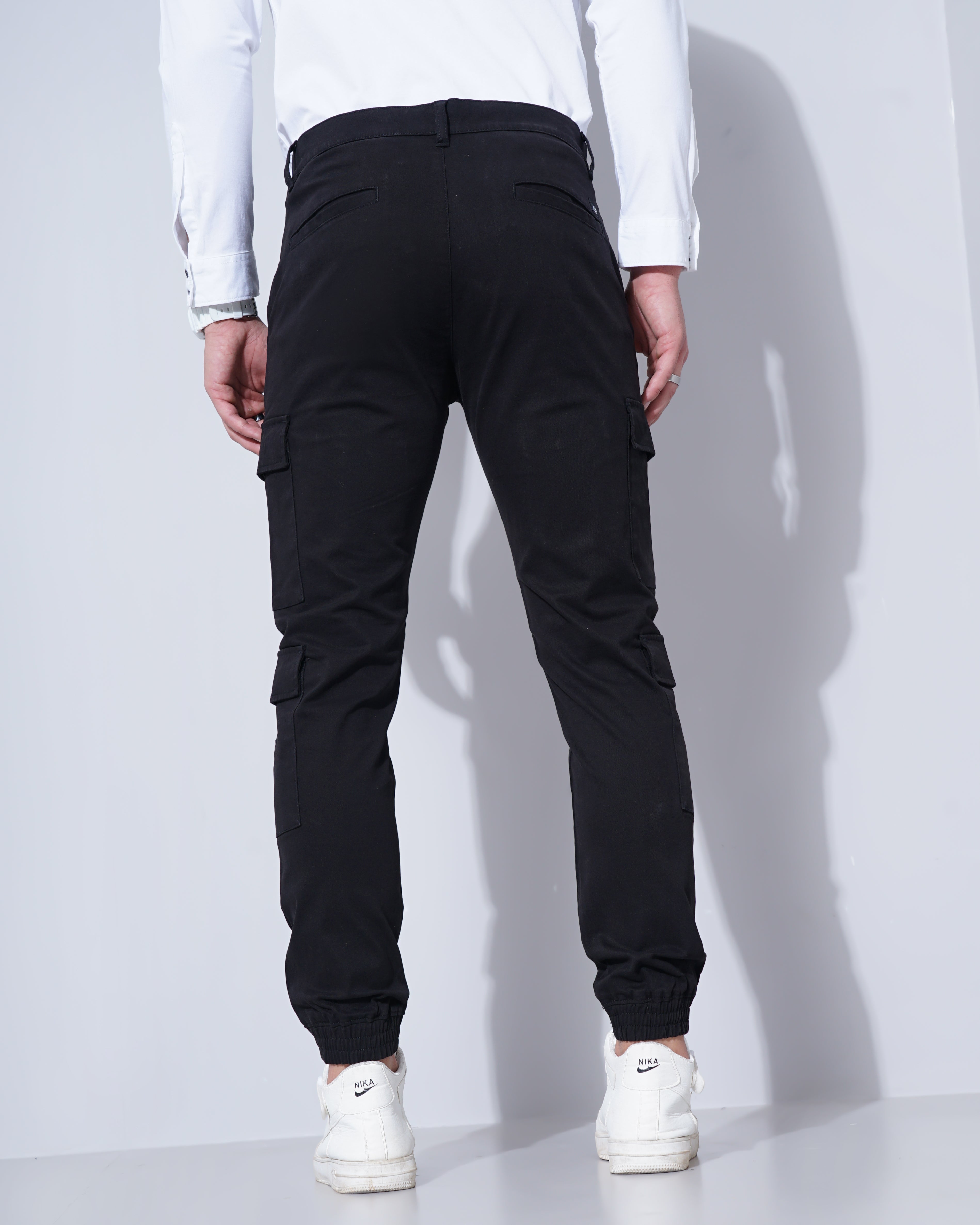Men Black Cargo Pants