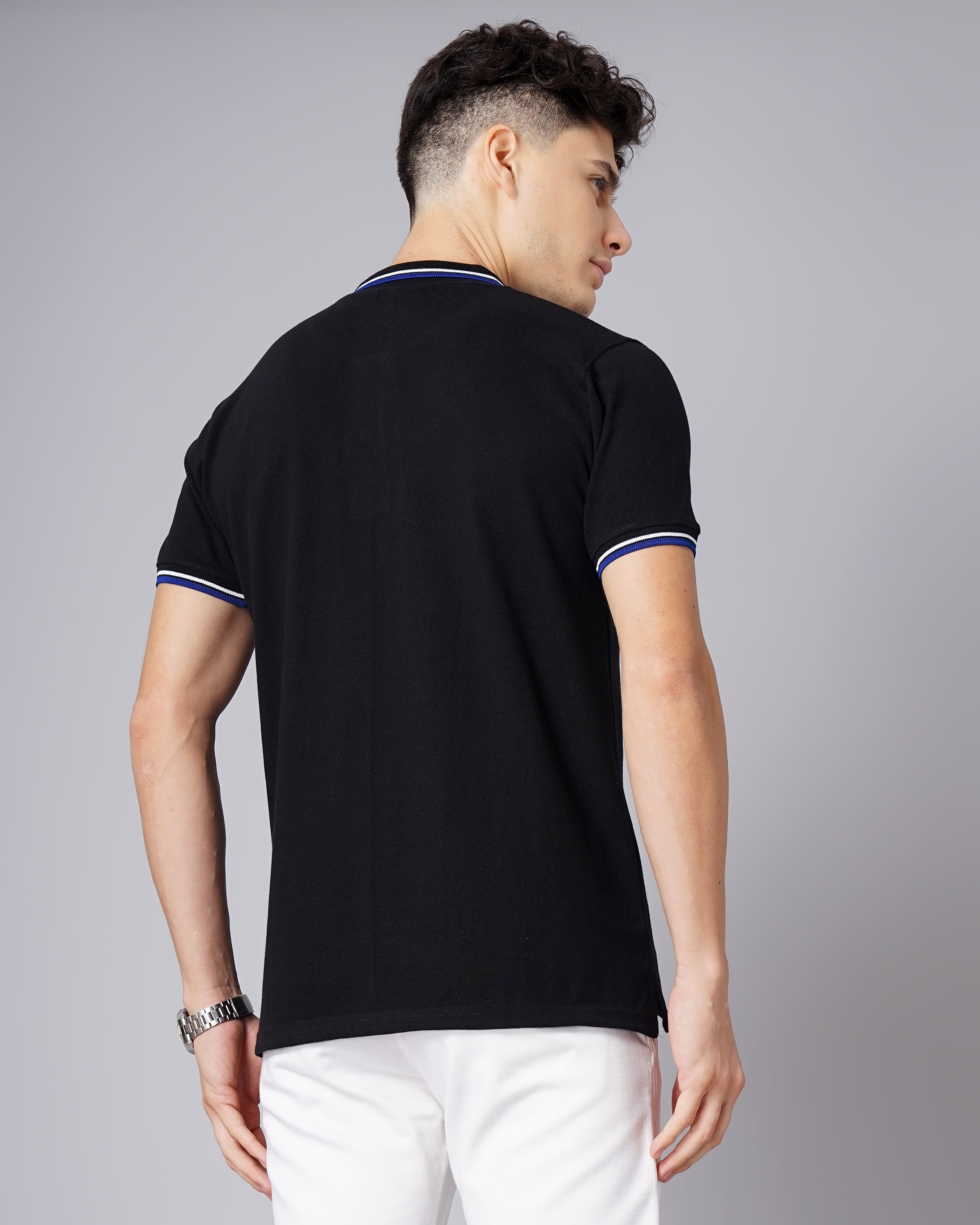 Men Polo Black T-Shirt