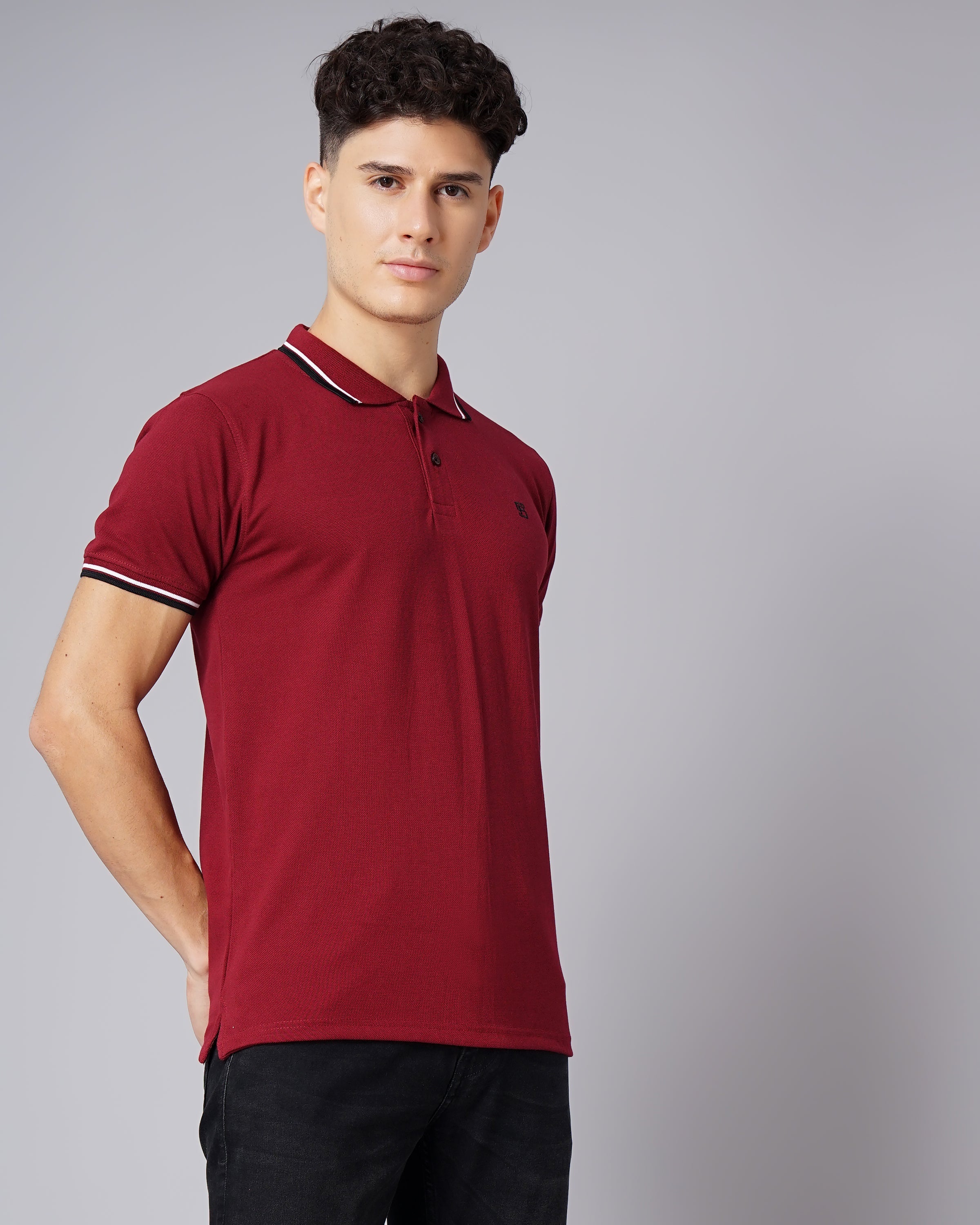 Men Polo Maroon T-Shirt