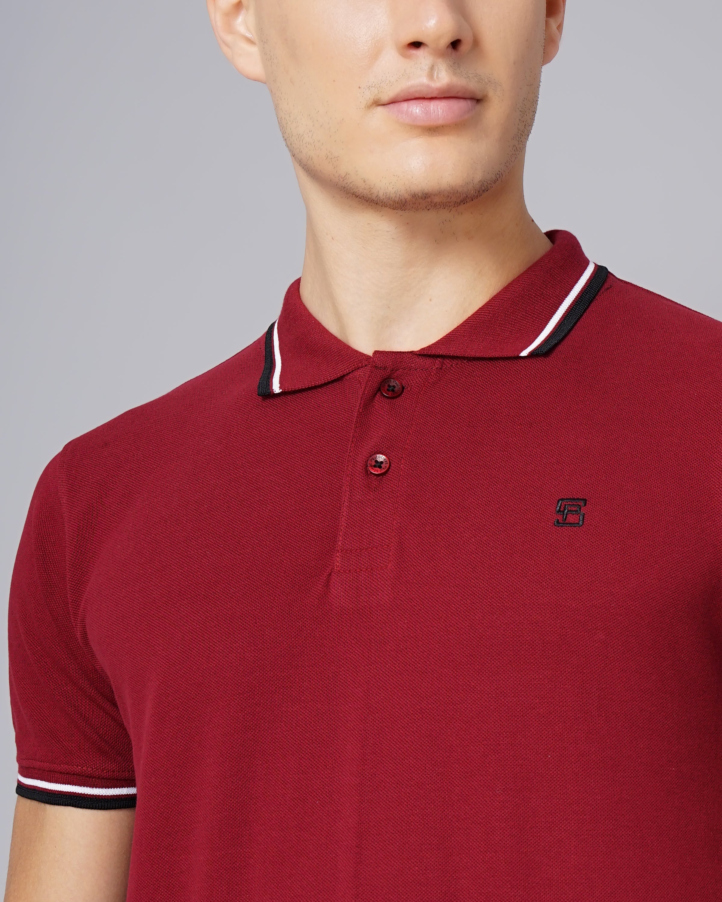Men Polo Maroon T-Shirt