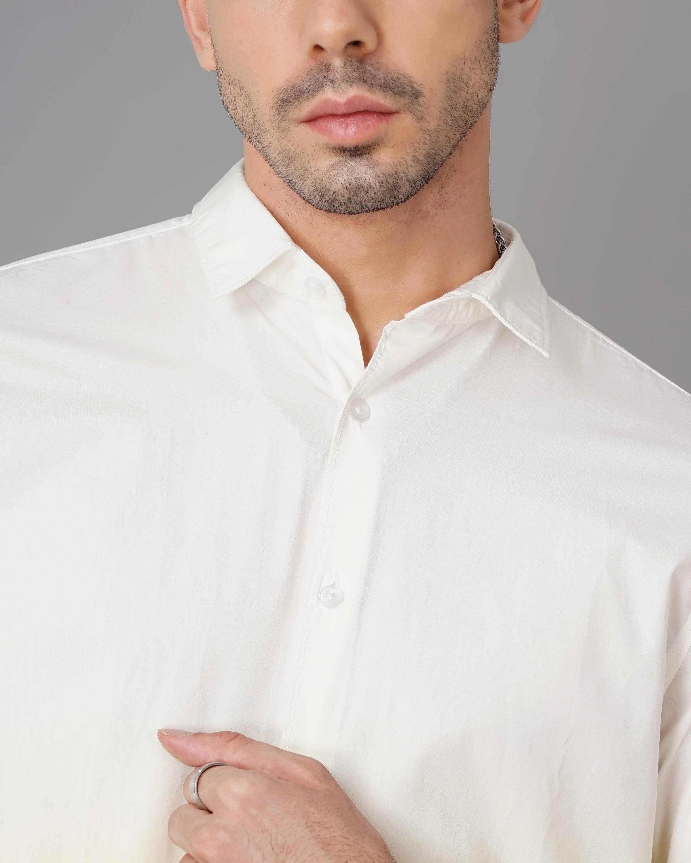 Men Yellow Cotton Slim Shirt