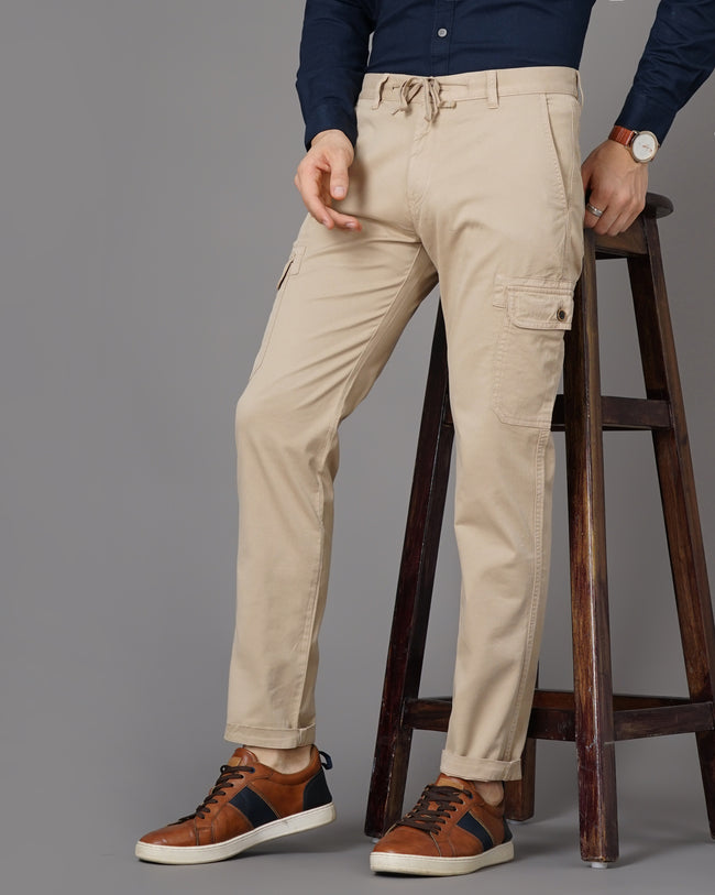 Men Taupe Trousers