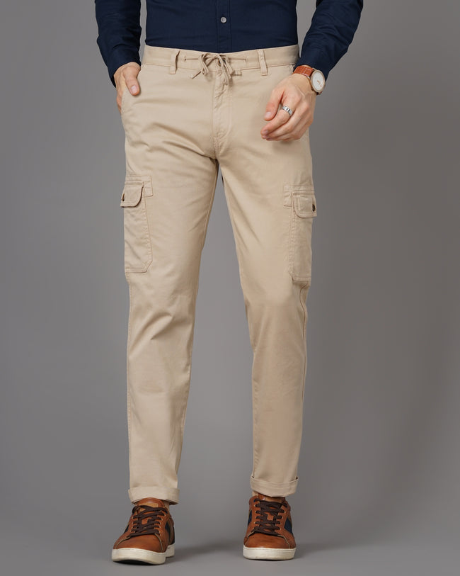 Men Taupe Trousers