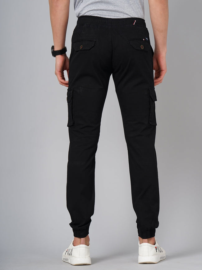 Men Twill Black Cargo Pant