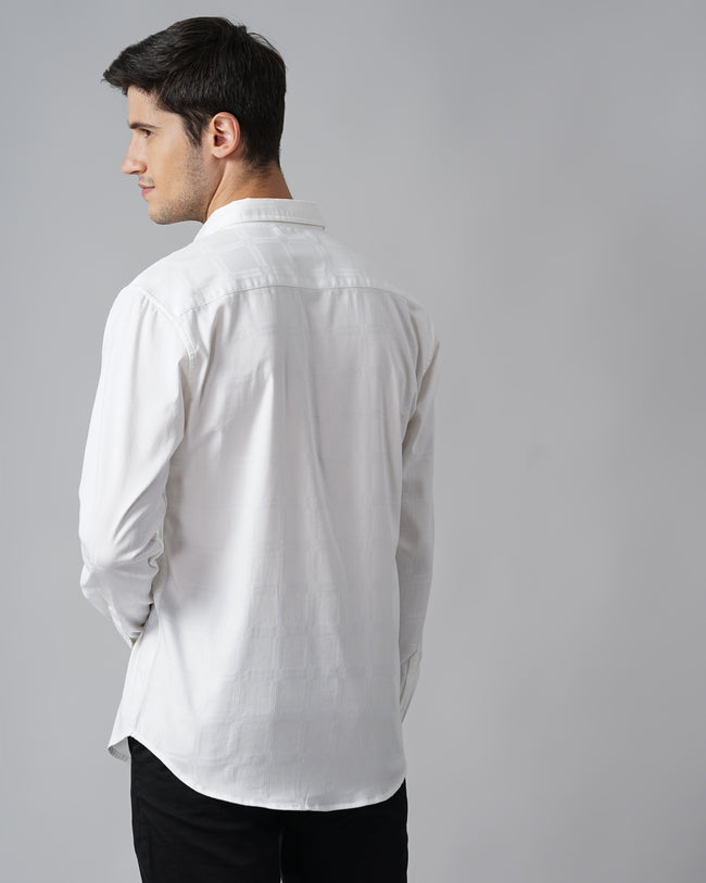 Men White Slim Fit Shirt