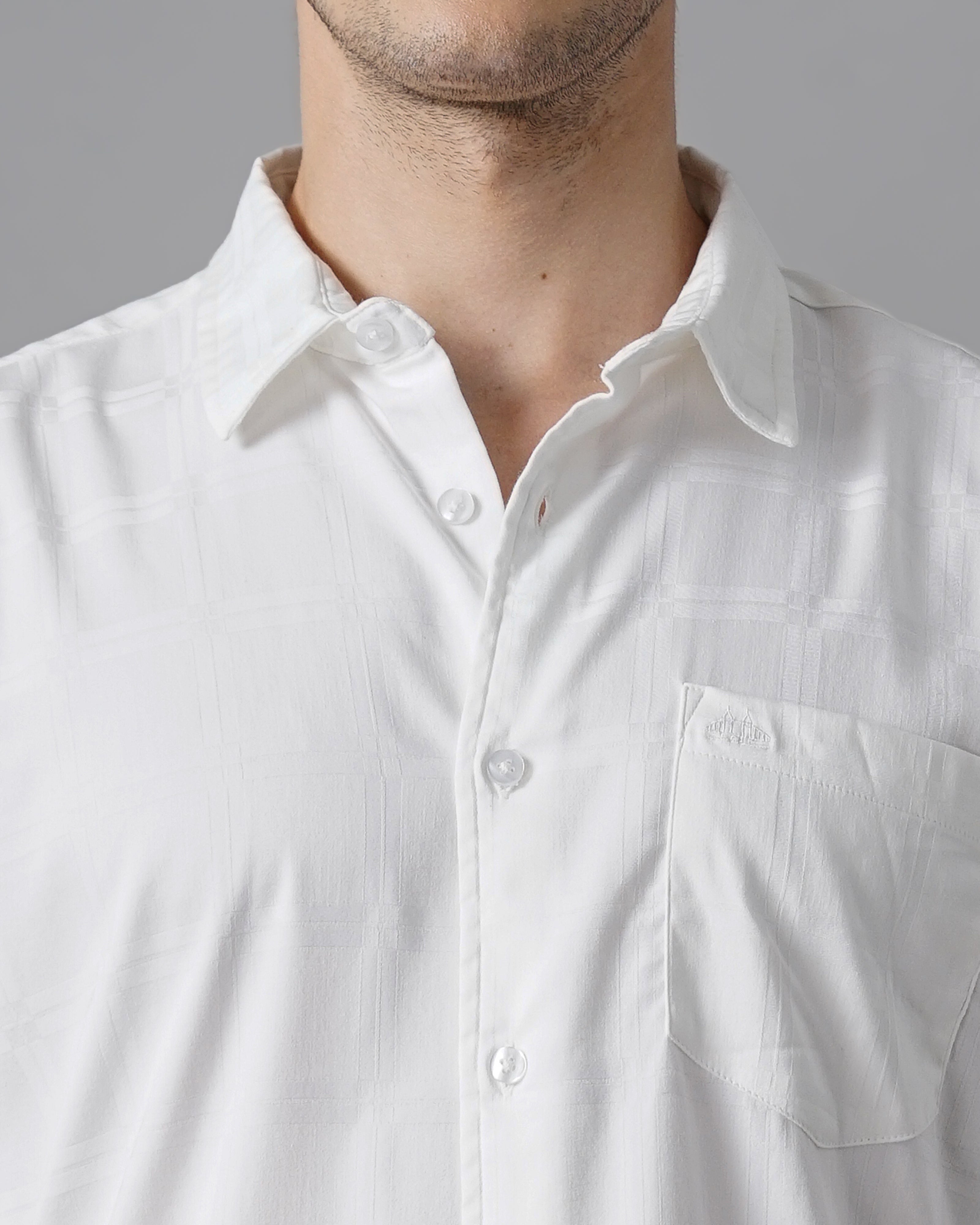 Men White Slim Fit Shirt