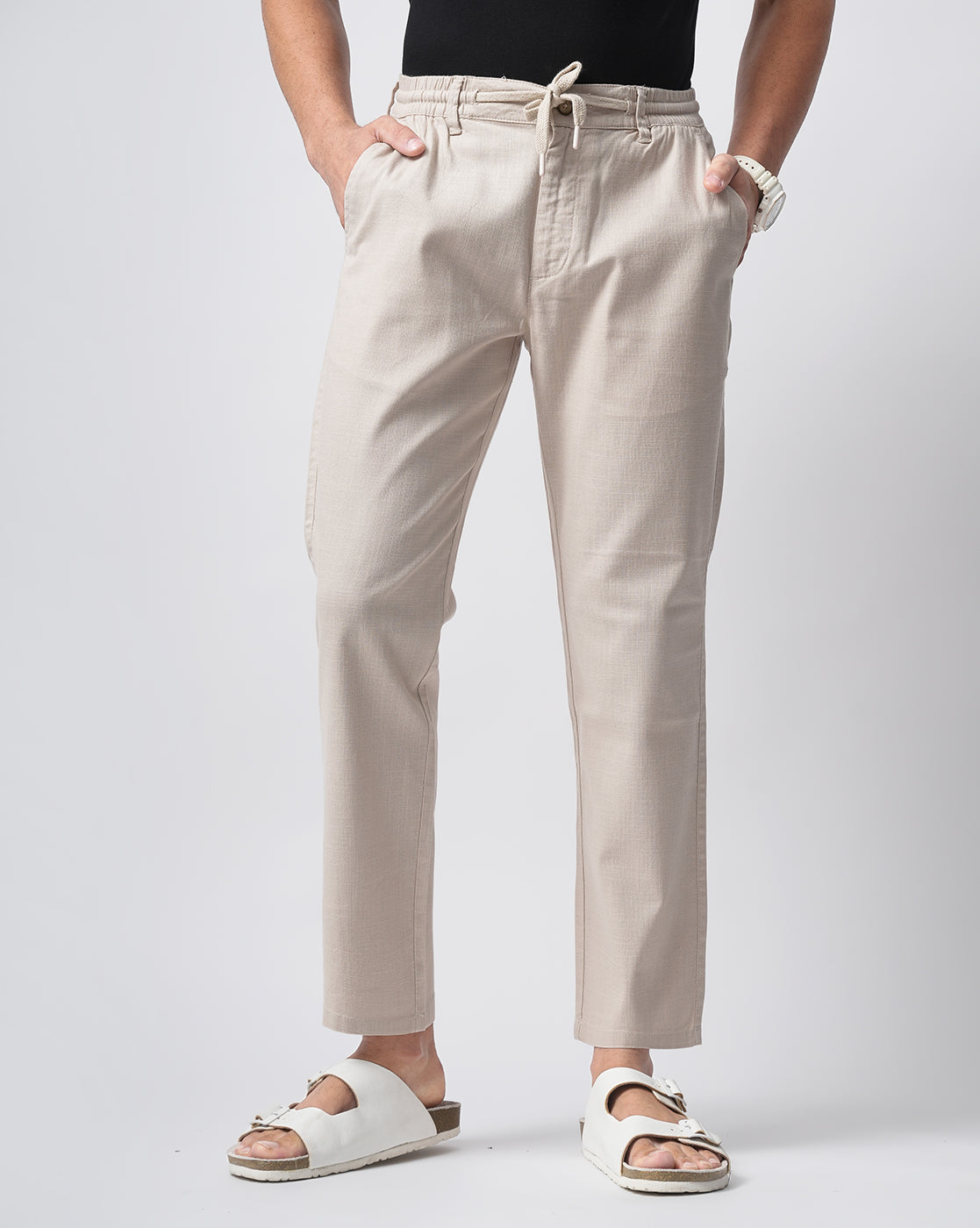 Men Beige Trousers