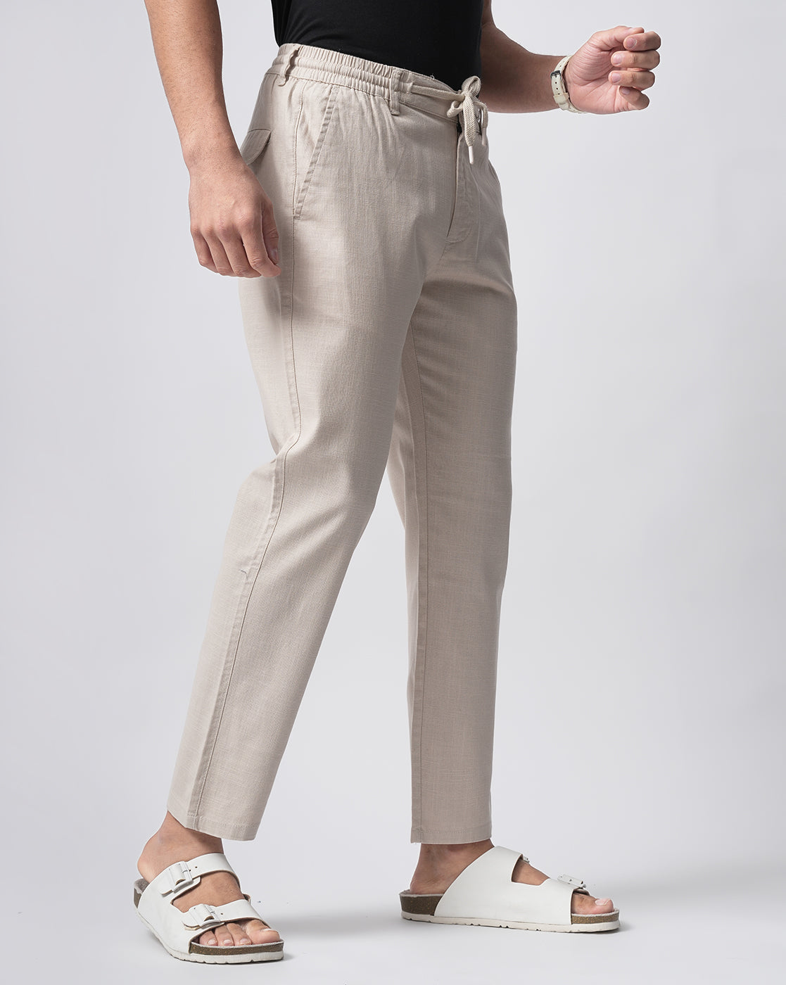Men Beige Trousers