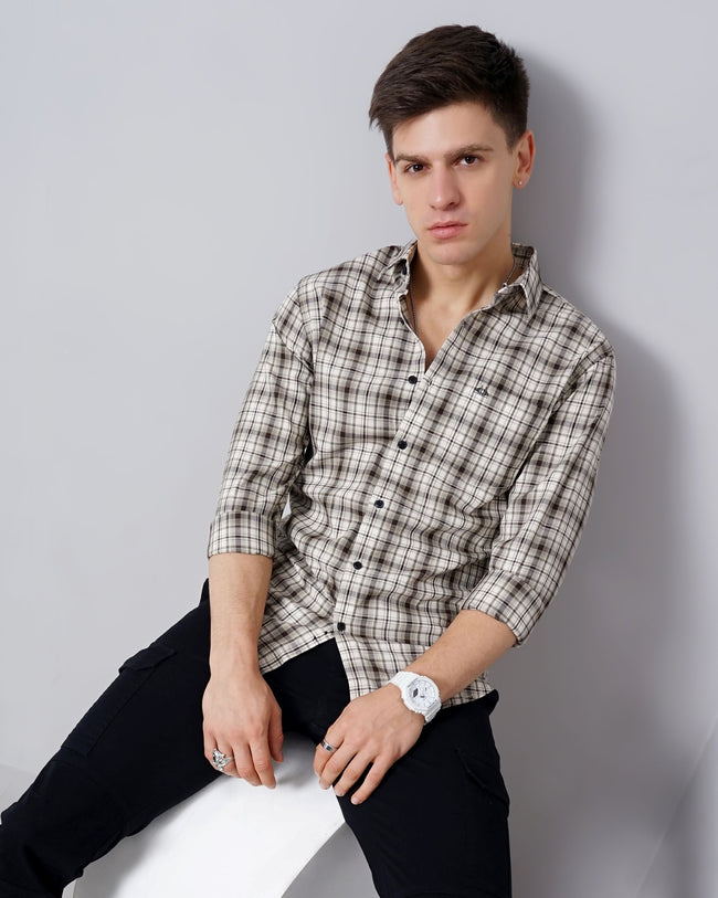 Men Green Cotton Slim Shirt