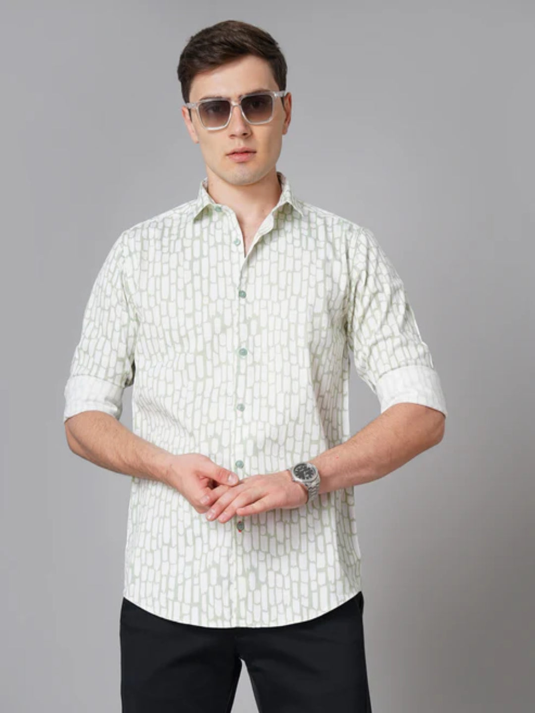Men Milano Green Shirt