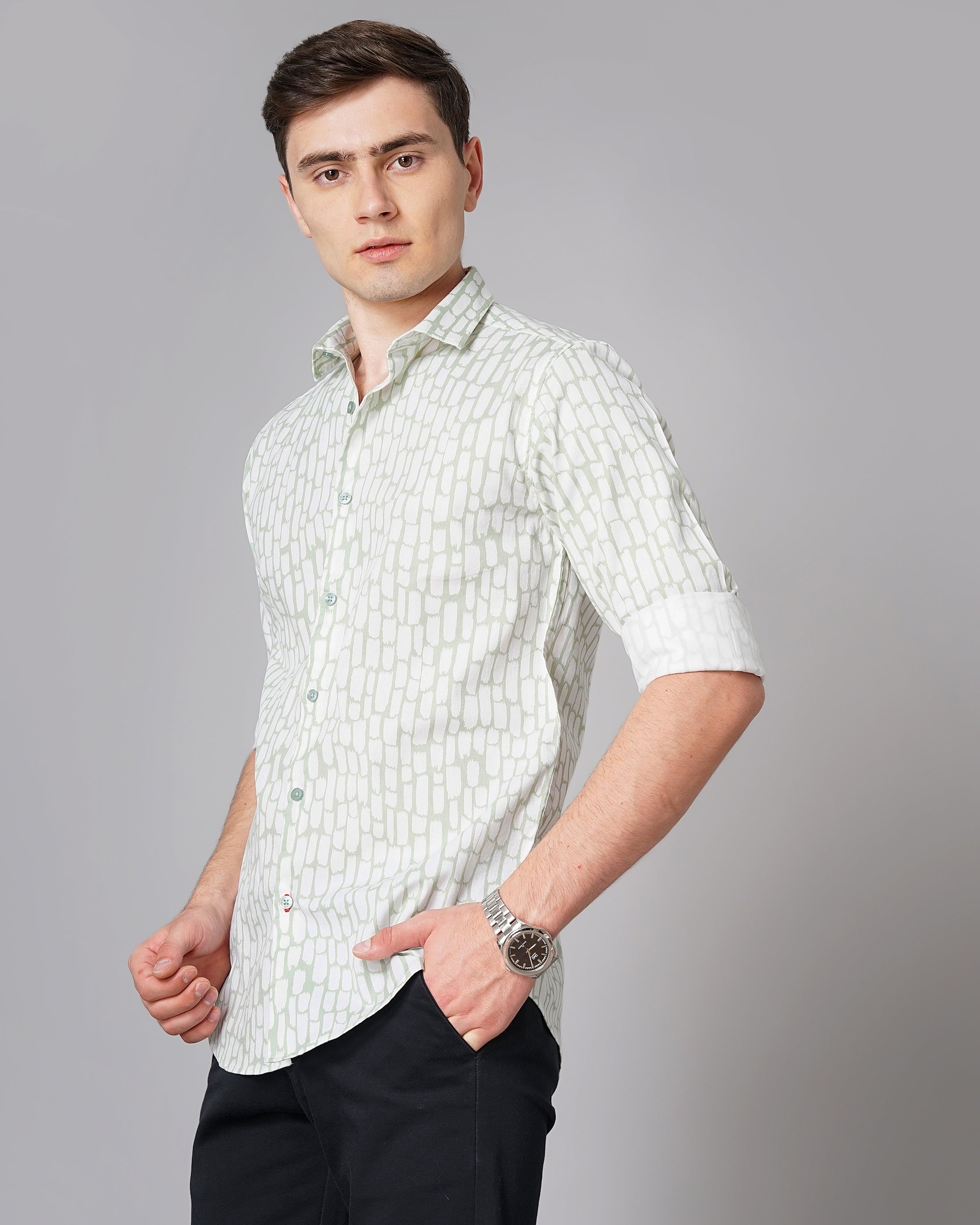 Men Milano Green Shirt