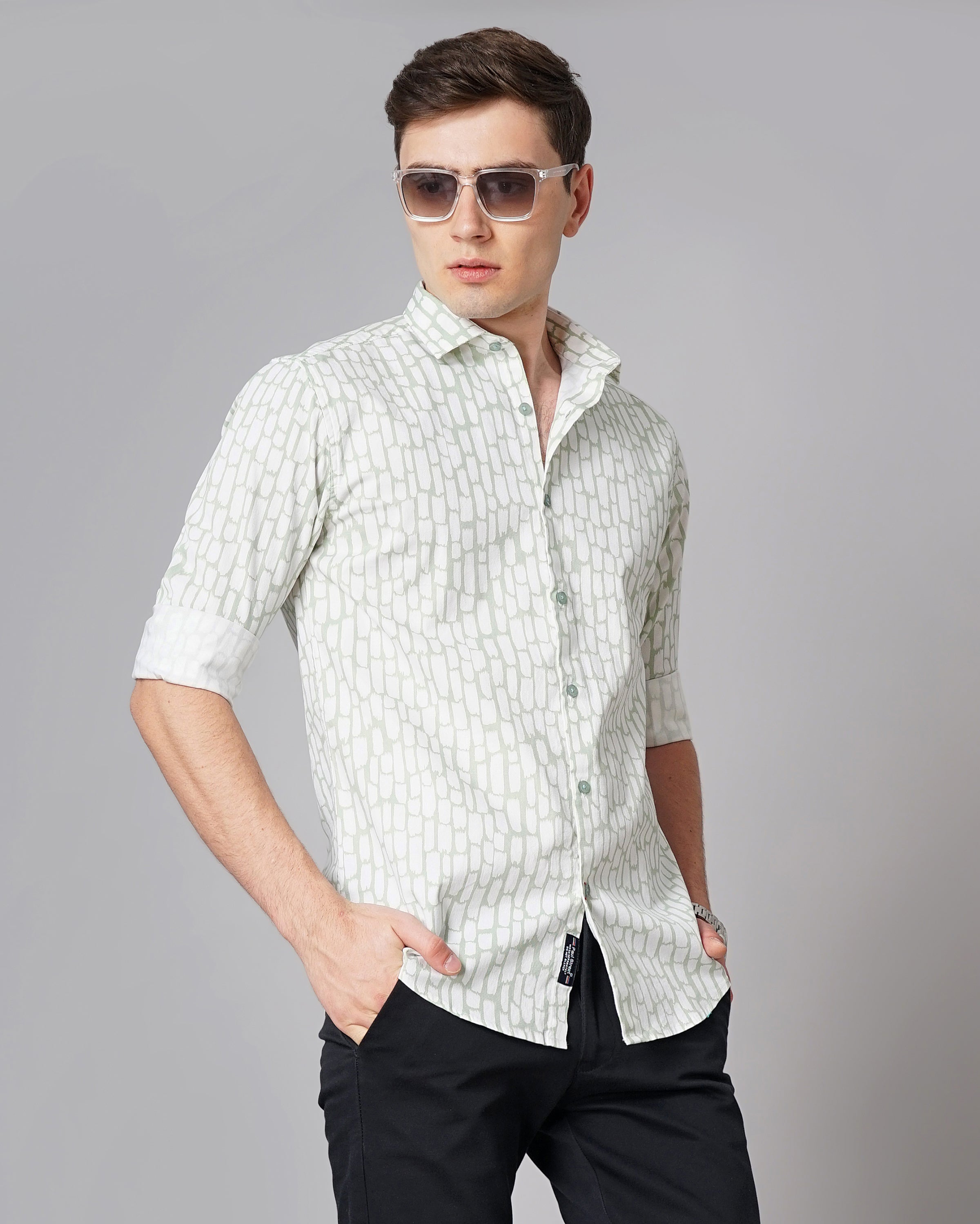 Men Milano Green Shirt